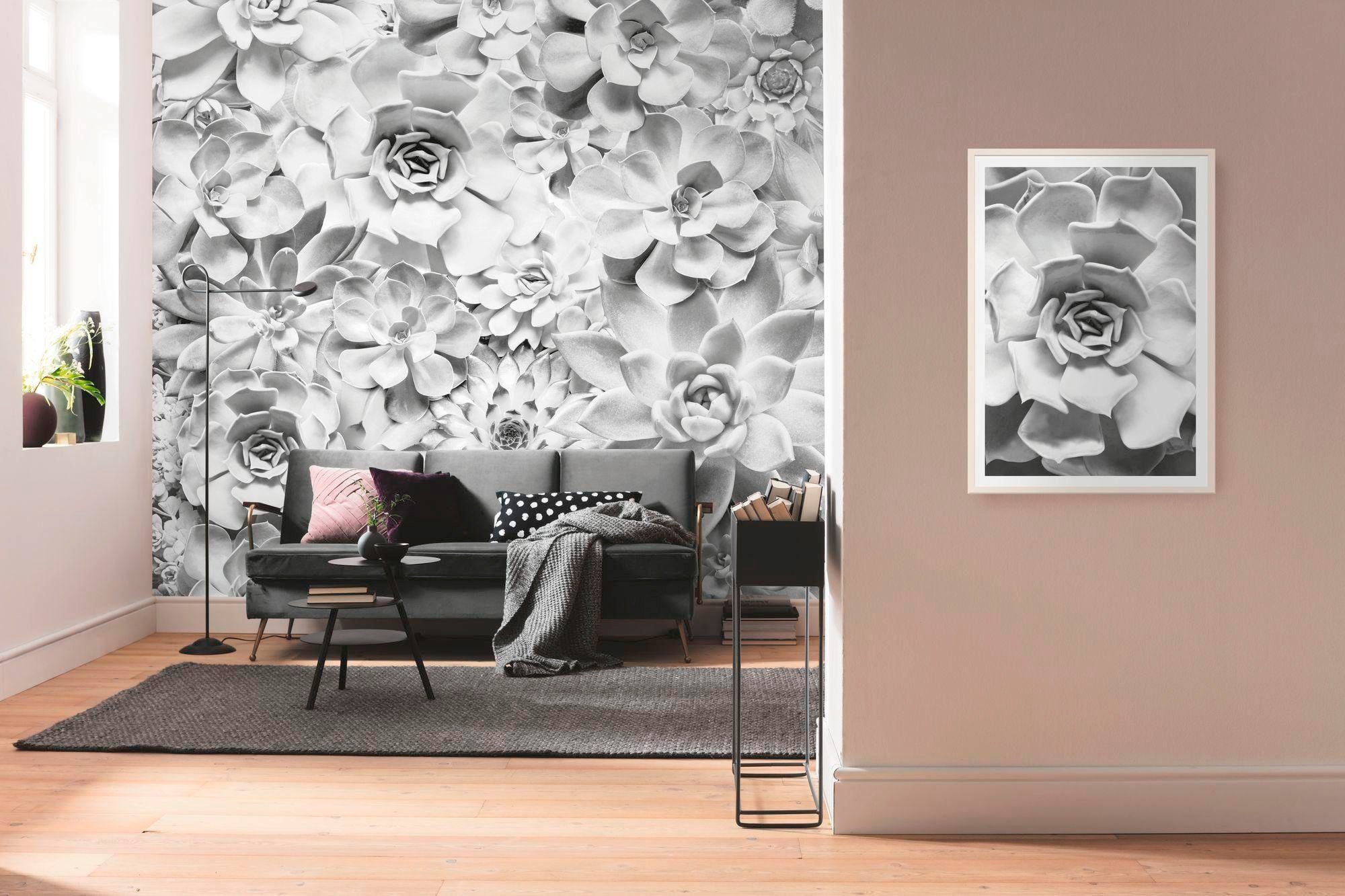 Komar Vliestapete »Digitaldruck Vlies - Shades Black and White - Größe 400 x 250 cm«, bedruckt, Wohnzimmer, Schlafzimmer