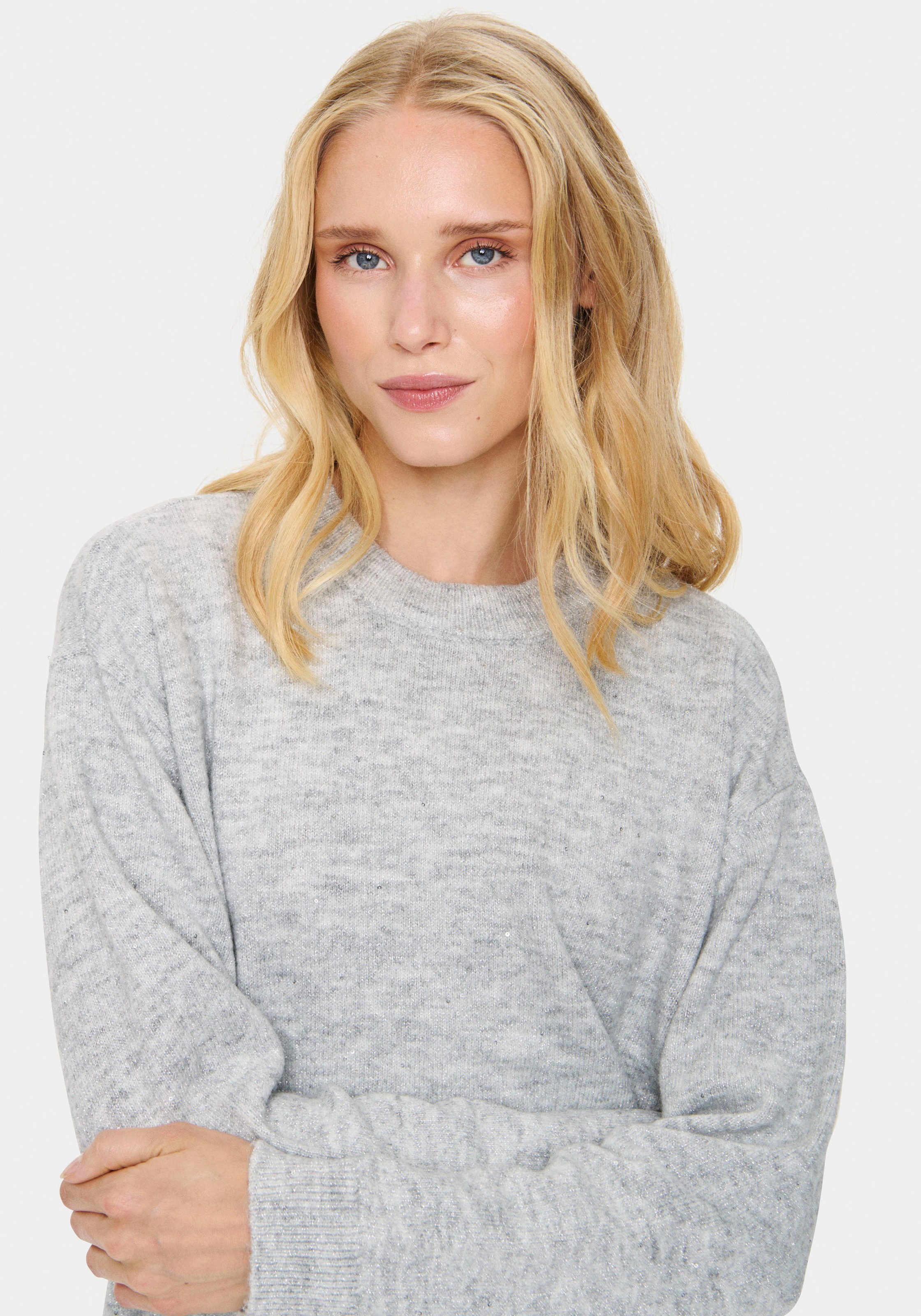 Saint Tropez Strickpullover »HayaSZ Pullover«, mit Glitzereffekt