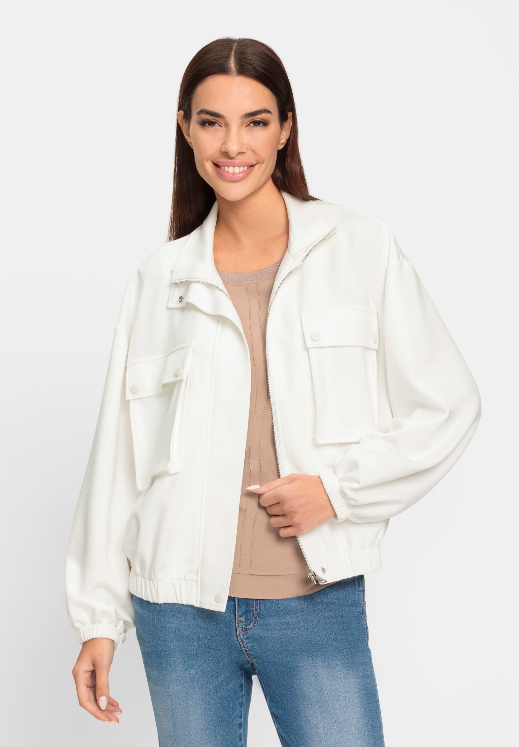 heine Shirtjacke »Jersey-Jacke Sweatjacke mit Blasebalg-Taschen«