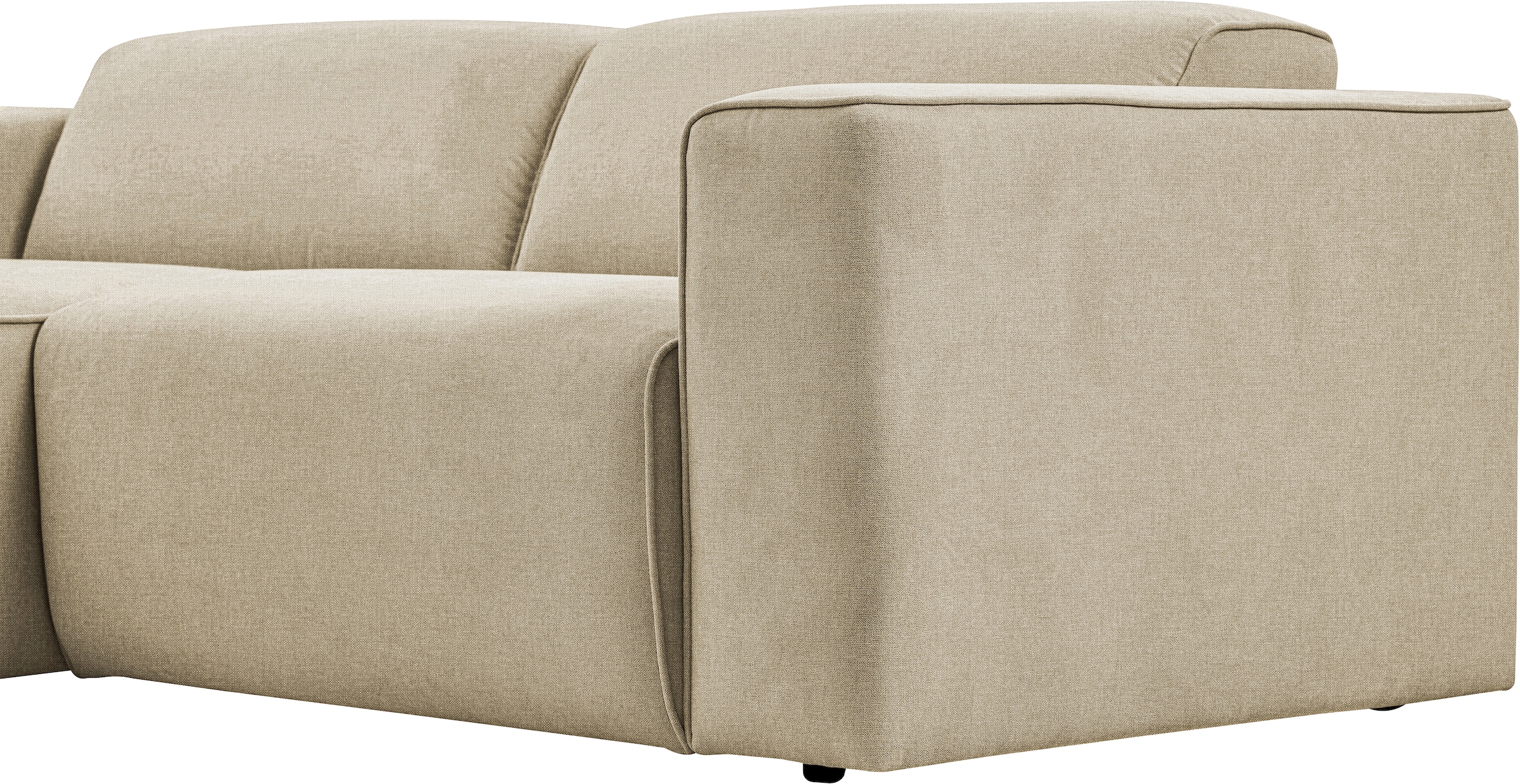 andas Ecksofa »Noord mit Kedernaht, Breite 234 cm«, Cord, Struktur, Webstoff, mit Wellenunterfederung, Massivholzrahmen