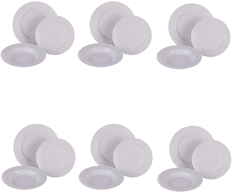 Villa d'Este Teller-Set »Banda blanca«, (Set, 18 tlg.), Geschirr-Set, Tafelservice, weiß kaufen