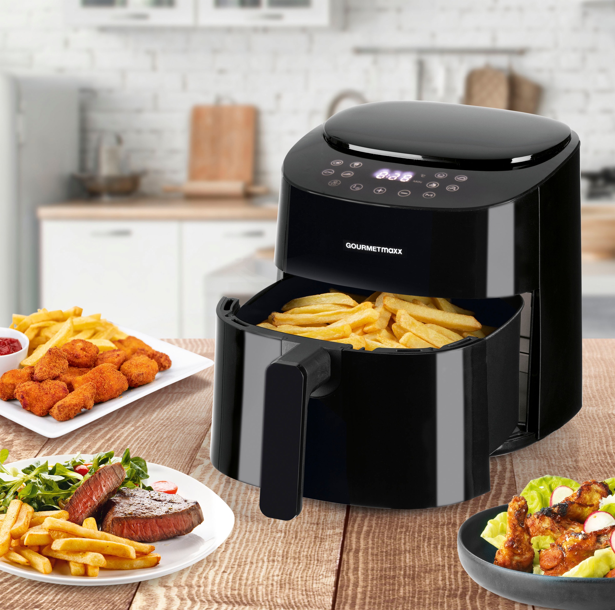 Gourmetmaxx Heißluftfritteuse »Digital 4,5l, schwarz, 11822« 1450 W in schwarz