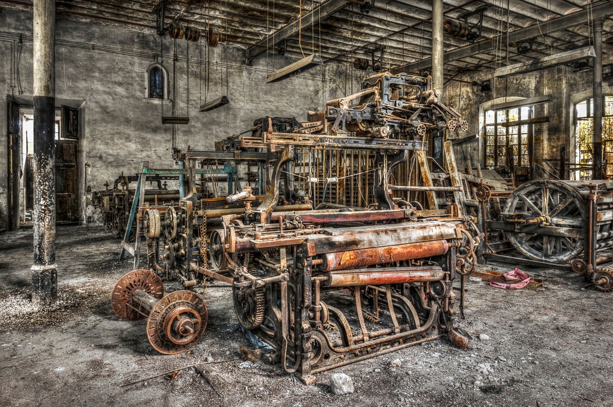 Papermoon Fototapete »Alte industrie« in bunt, Größe B/L: 3,5 m m x 2,6 m m