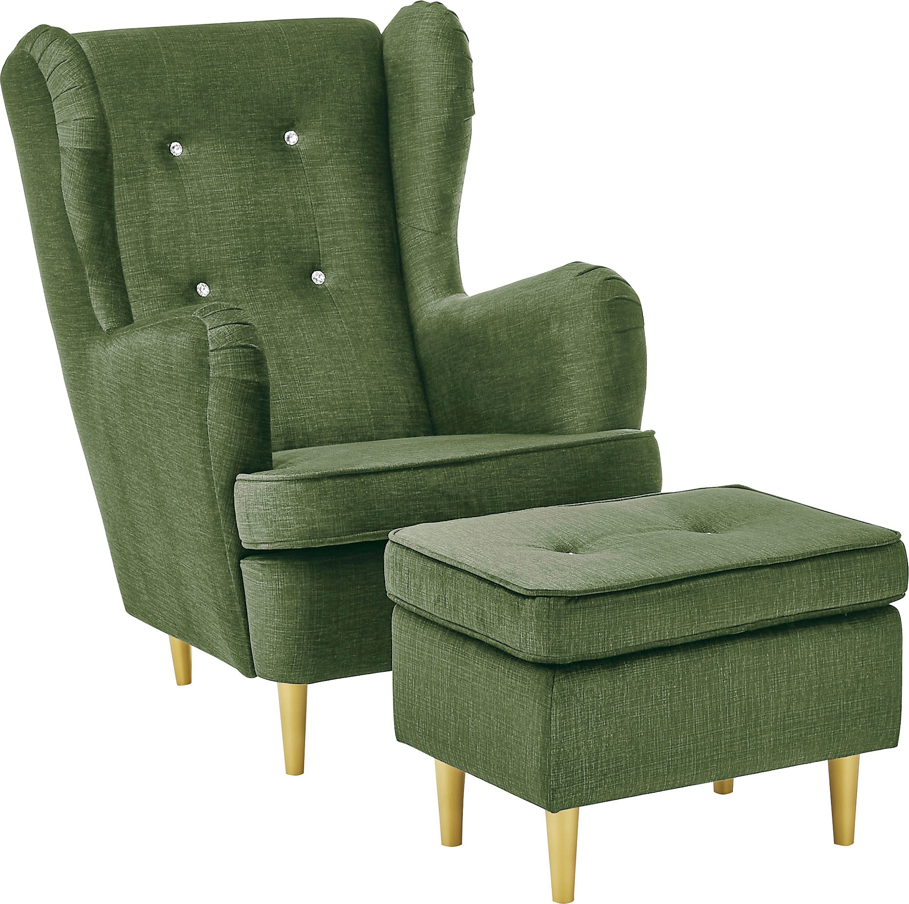 ED EXCITING DESIGN Hocker »Tom«, mit Strasssteinen & goldenen Füßen
