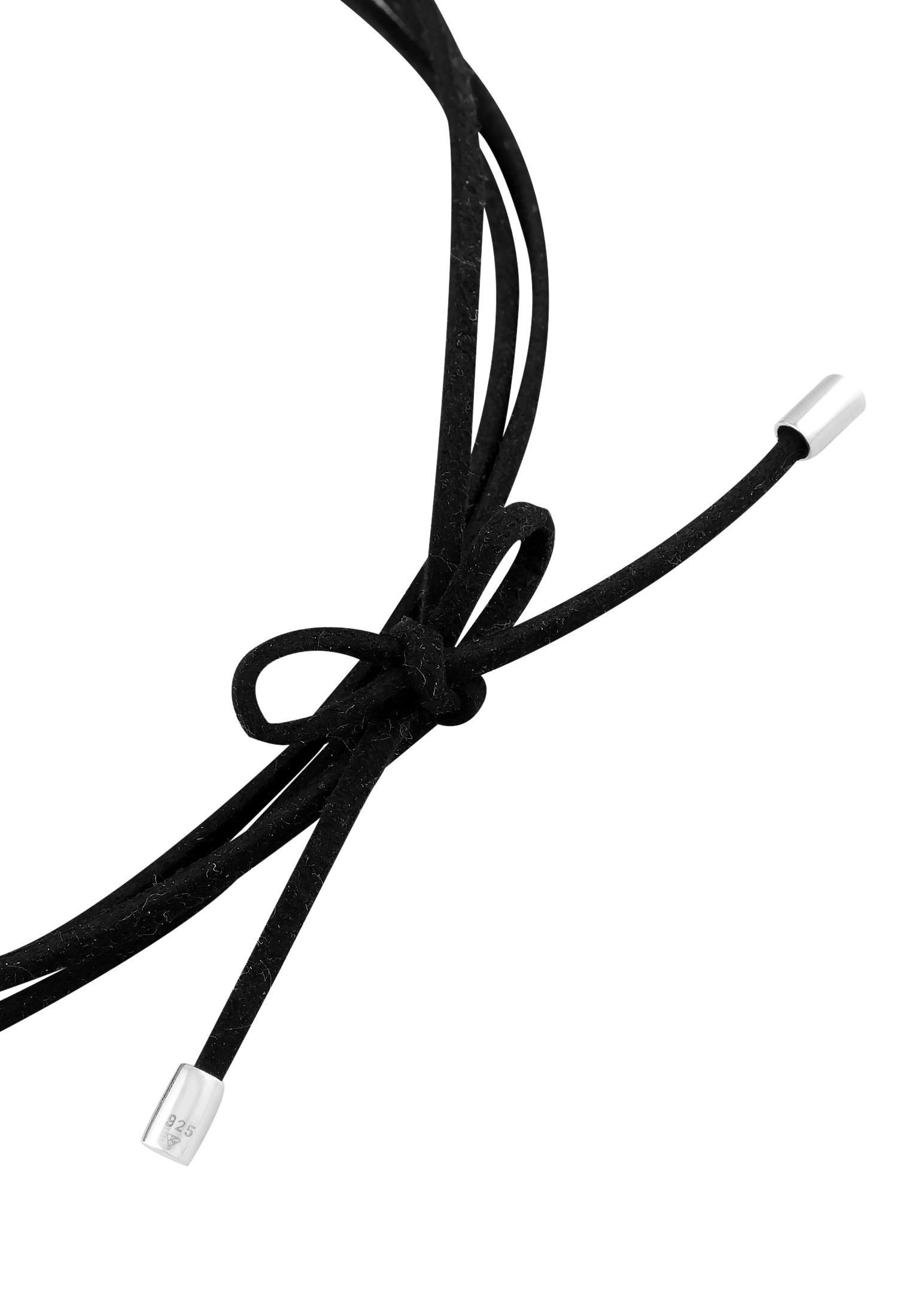 Elli Choker »Halskette Kunstleder Choker Zirkonia Tropfen Anhänger 925 Silber«