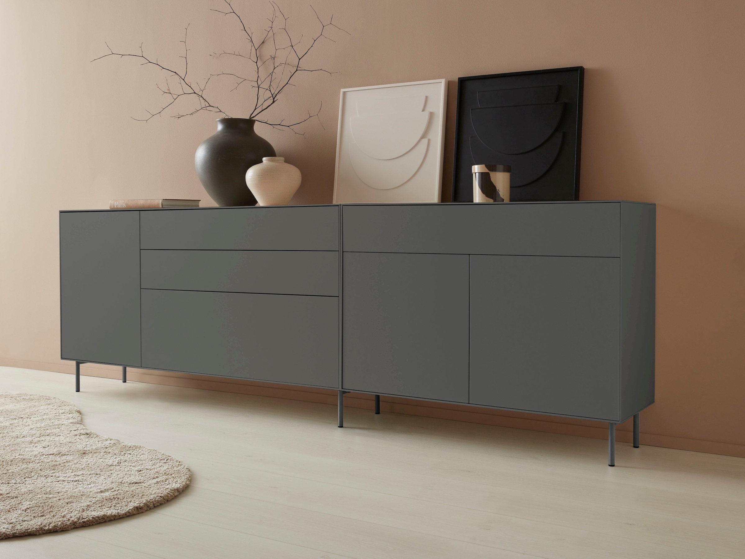 LeGer Home by Lena Gercke Sideboard »Essentials«, Breite: 112cm, MDF lackiert, Push-to-open-Funktion