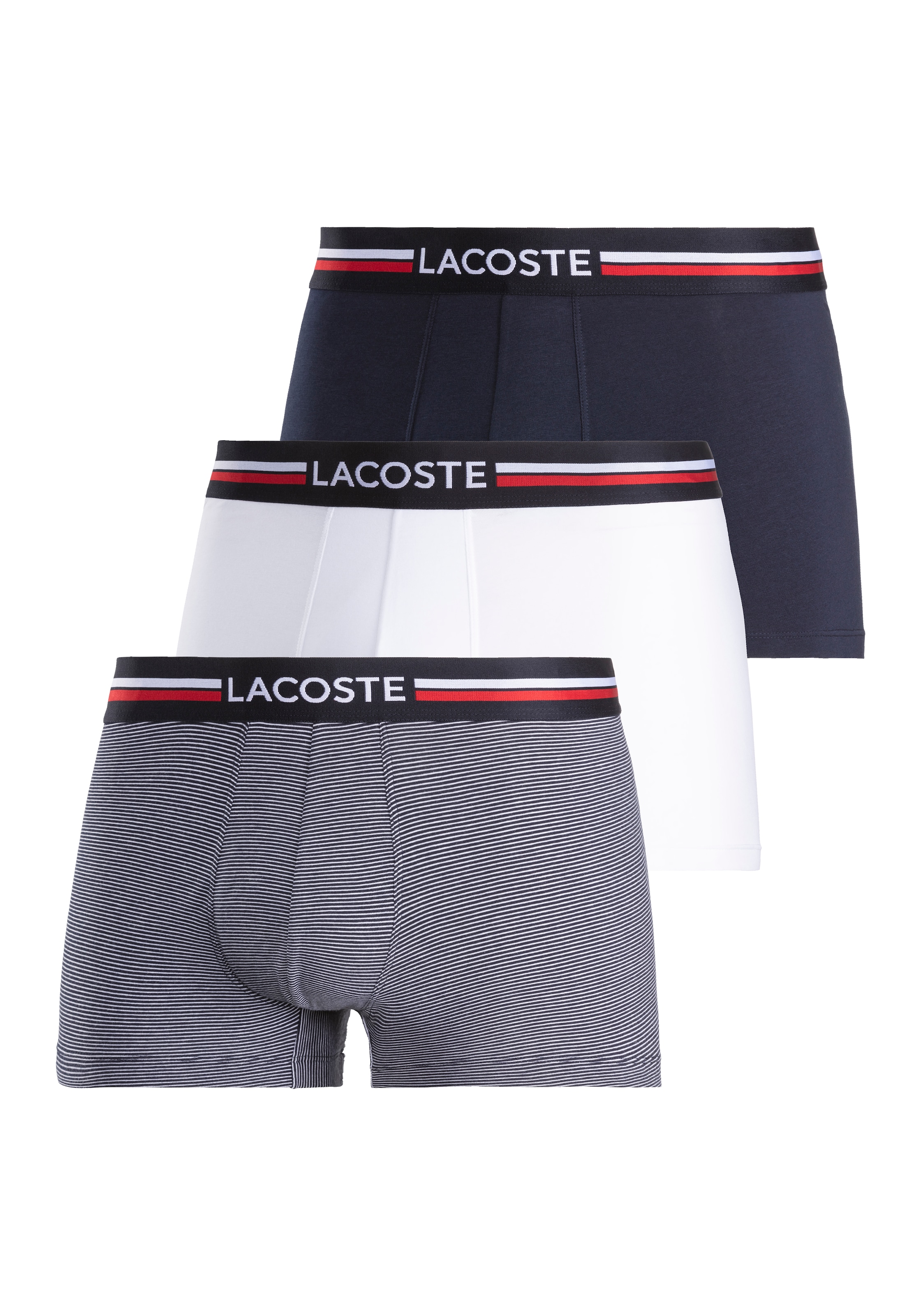 Lacoste Boxershorts »eng Boxershorts Lacoste Herren Premium«, (Packung, 3 St., 3er-Pack), aus Stretch-Baumwolle im 3er-Pack