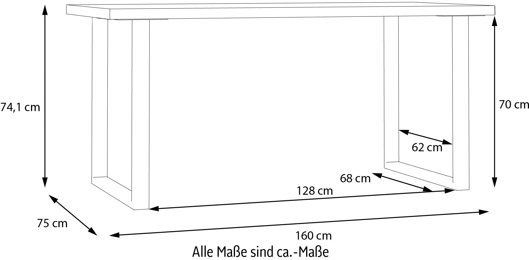 FORTE Schreibtisch »Keflav« Breite 160 cm
