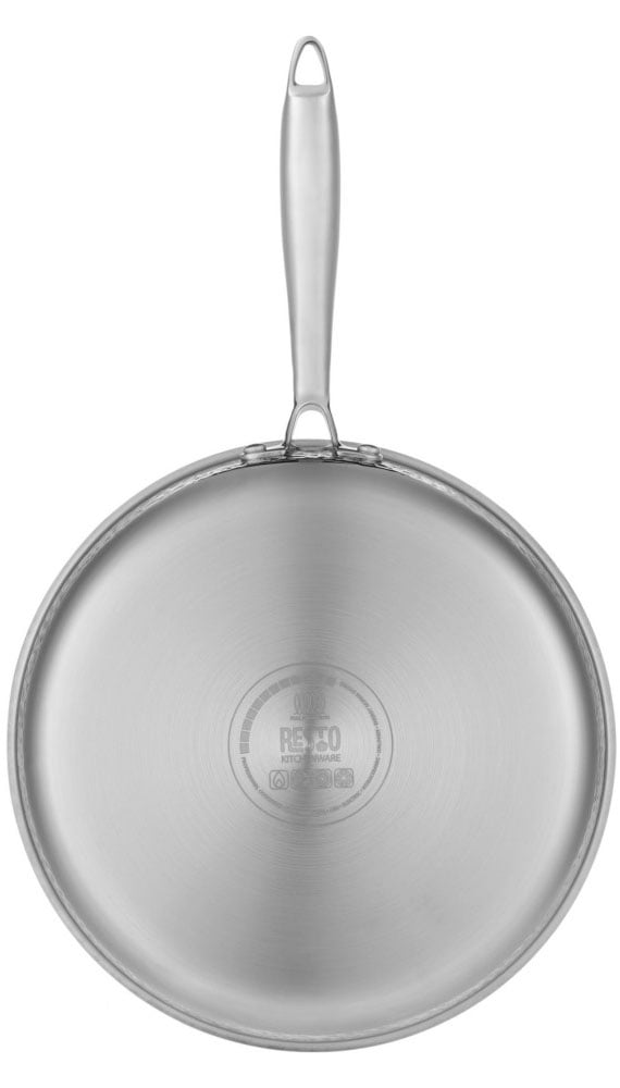 RESTO Kitchenware Bratpfanne »Crater Pfanne aus Tri-Ply (Edelstahl + Aluminium + Edelstahl) ofenfest«, Edelstahl 18/10, (1 tlg.), Energieeinsparung 25% durch die dreilagige Basis