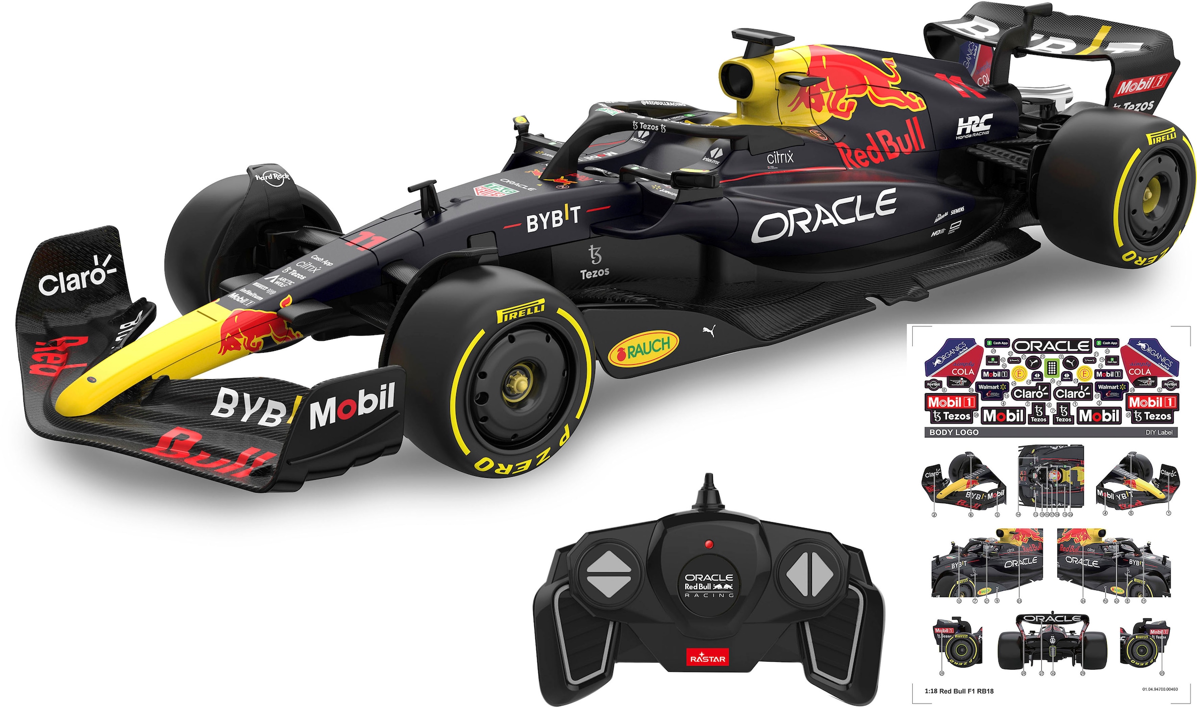Jamara RC-Auto »Deluxe Cars, Oracle Red Bull Racing RB18 1:18, dunkelblau - 2,4 GHz«