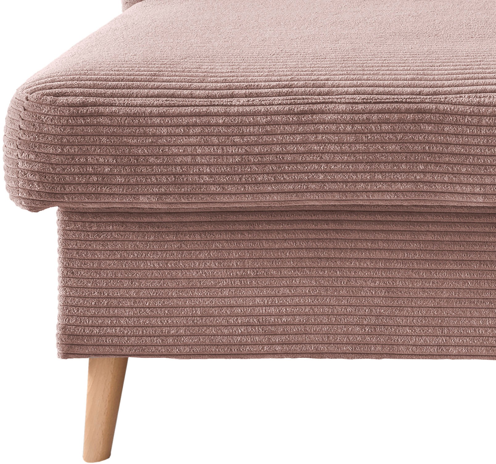 INOSIGN Ecksofa »Valentina L-Form«, 2 Zierkissen, mit Seitentasche, ausziehbarer Liegefläche, Bettkasten