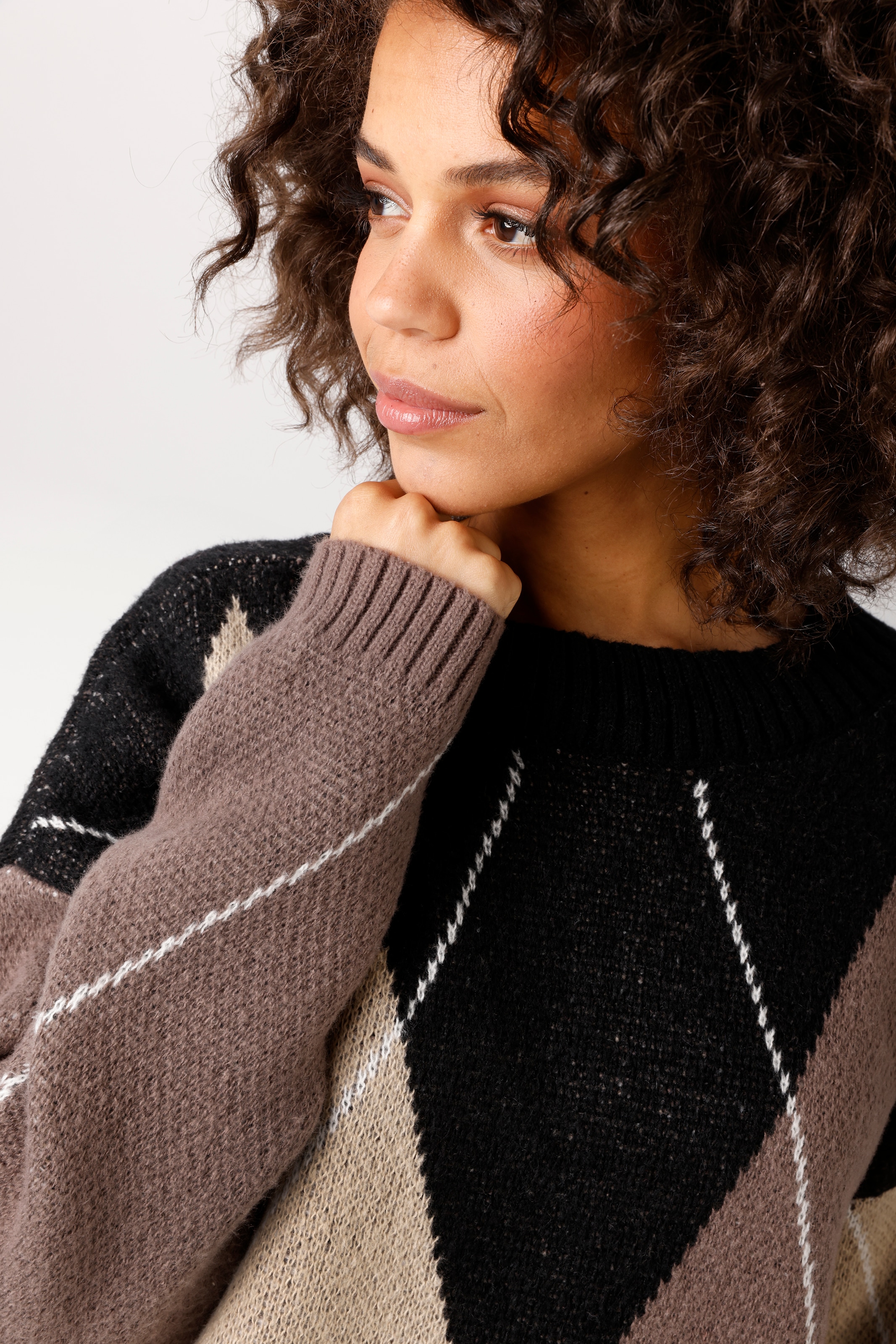Aniston CASUAL Strickpullover mit großflächigem Rauten-Muster - NEUE KOLLEKTION