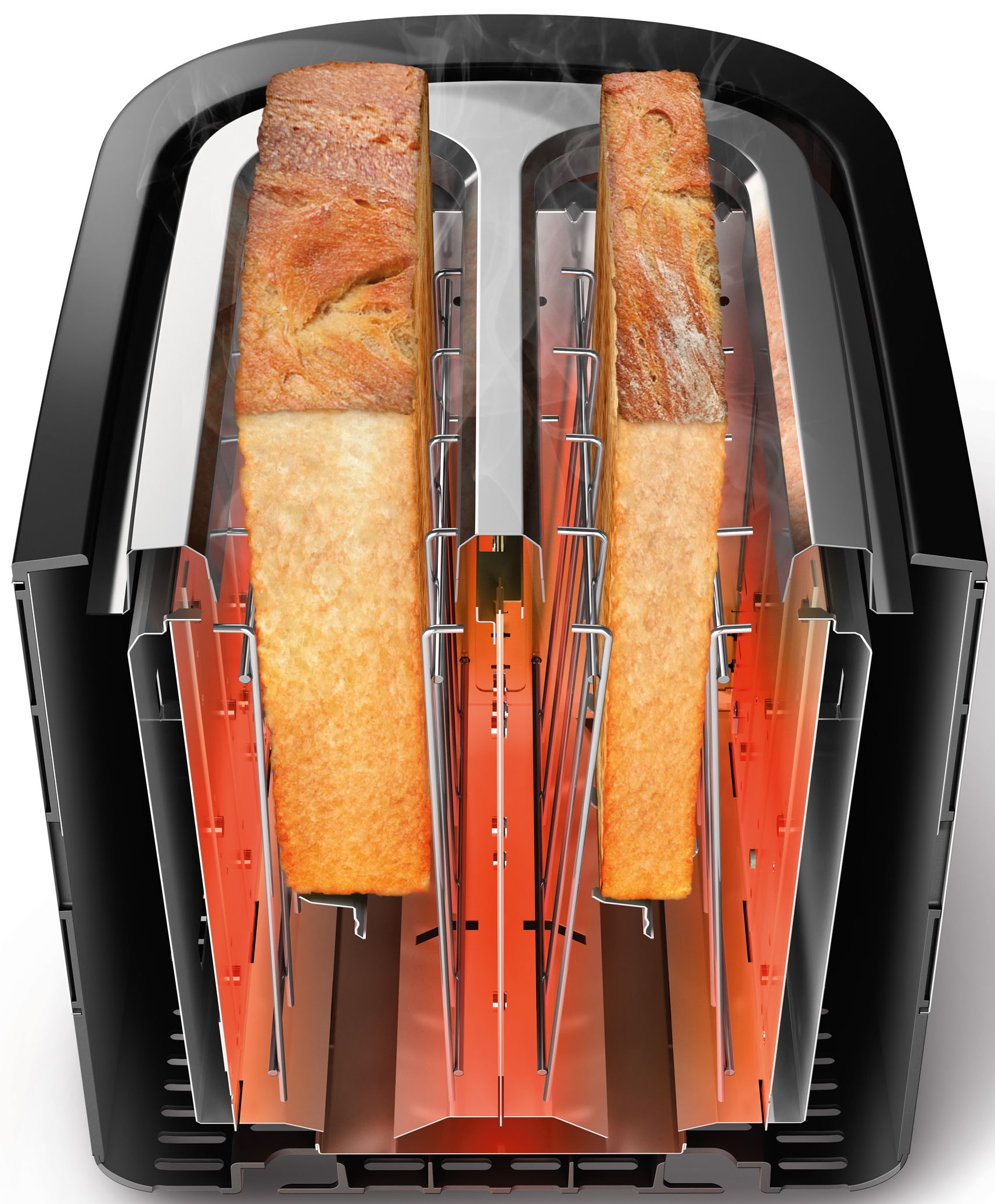 Philips Toaster »HD2639/90«, 2 kurze Schlitze, 730 W, Brötchenaufsatz, Krümelschublade, 7 Bräunungsstufen, 3 Funktionen