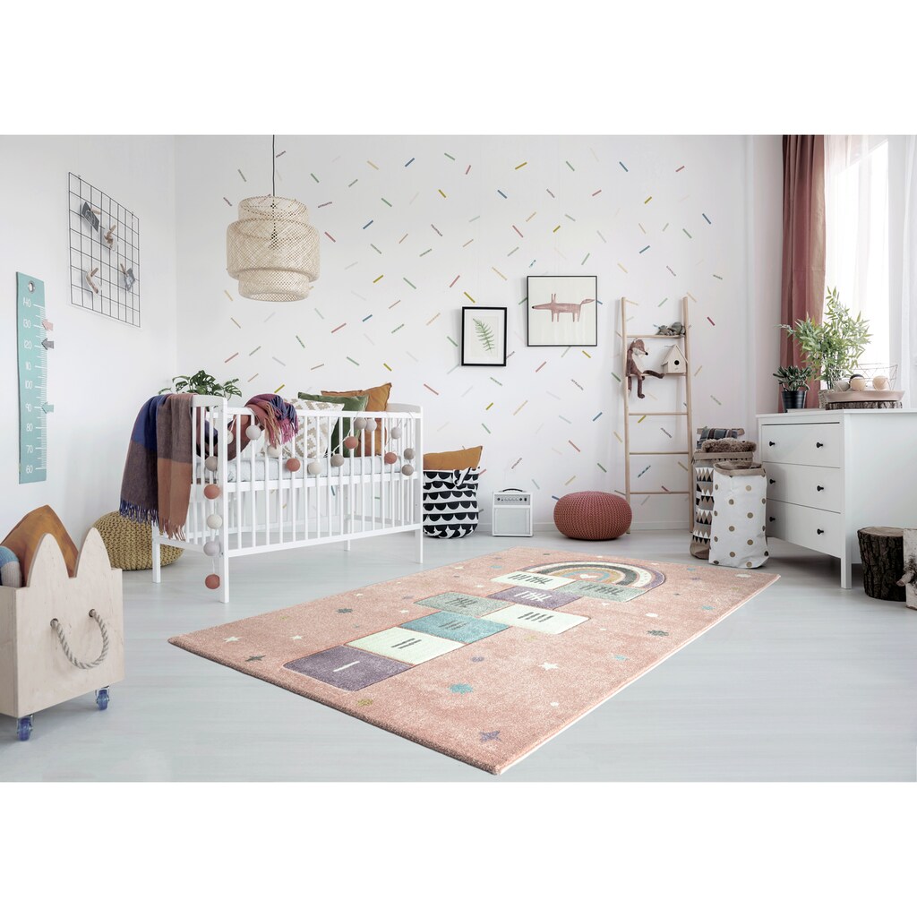 Lüttenhütt Kinderteppich »Hüpfspiel«, rechteckig, Teppich mit angenehmer Haptik, ideale Teppiche fürs Kinderzimmer