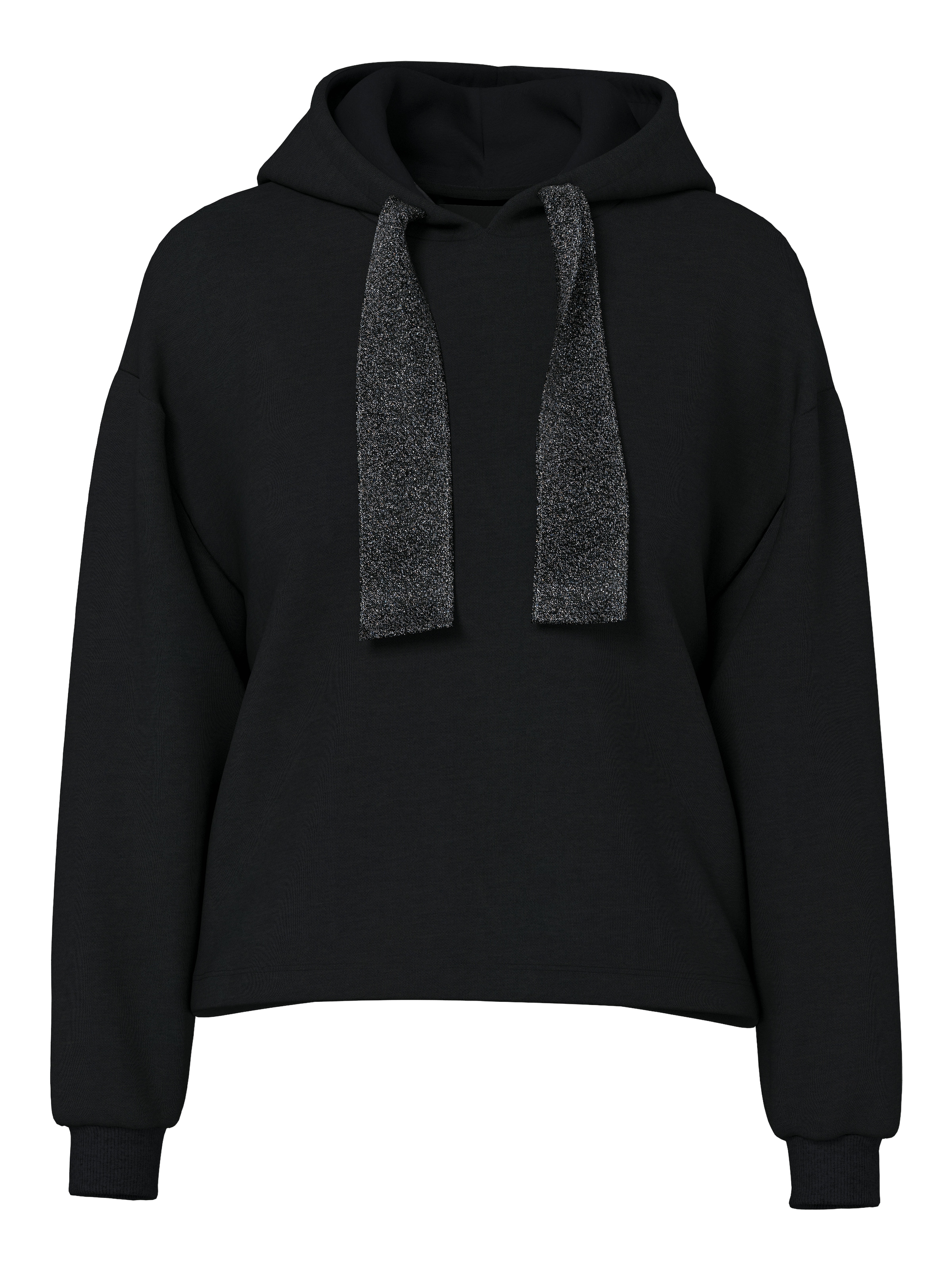 pieces Kapuzensweatshirt »PCCHILLI LS GLITTER HOODIE NOOS BC«, mit Kordelzug in Kontrastfarbe
