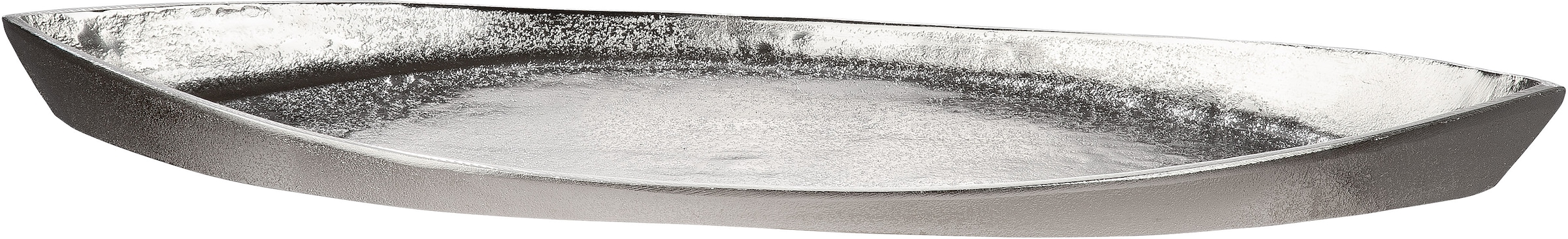GILDE Schale »Boat«, 1 tlg., aus Alumimium, Antik-Finish, silberfarbene Struktur, ideal zum Dekorieren