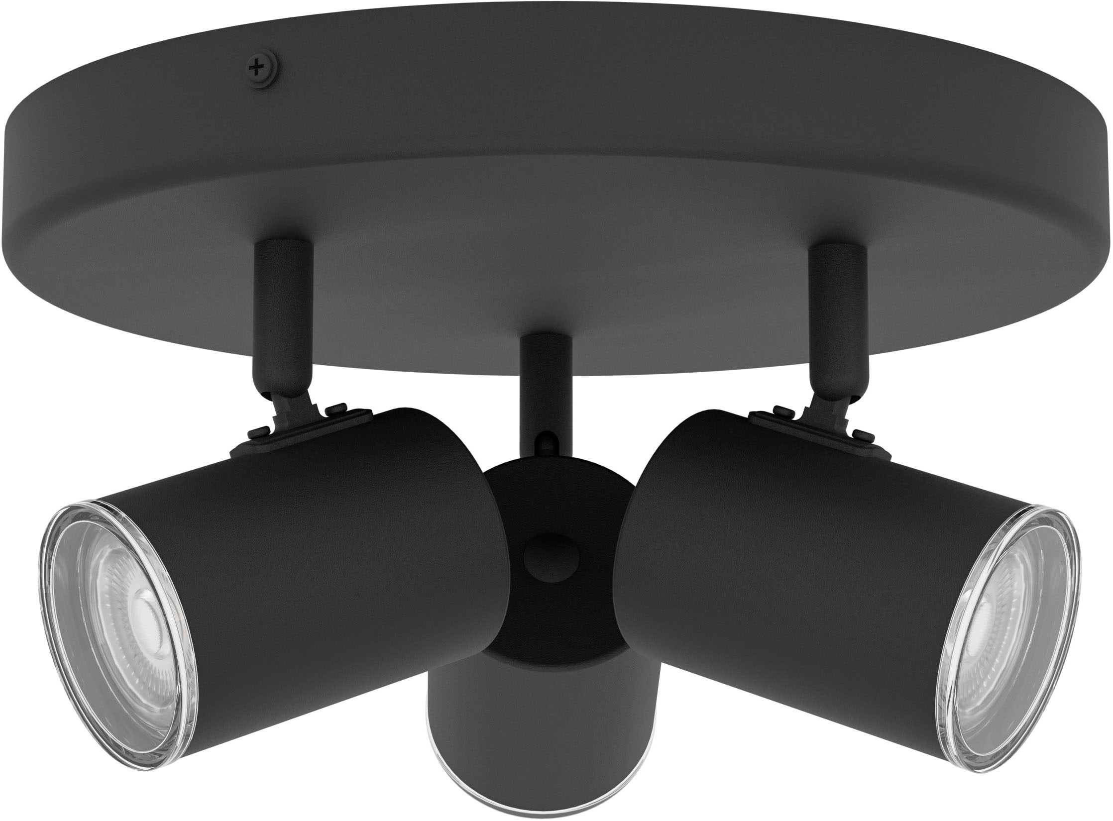 EGLO Deckenspot »CONSUMA 1 Spotlampe - Stahl - GU10 - 3X5W - IP44« GU10 1 Stk. Wandleuchte, Wandspot, schwenkbar, Strahler, H13 x Ø25 cm