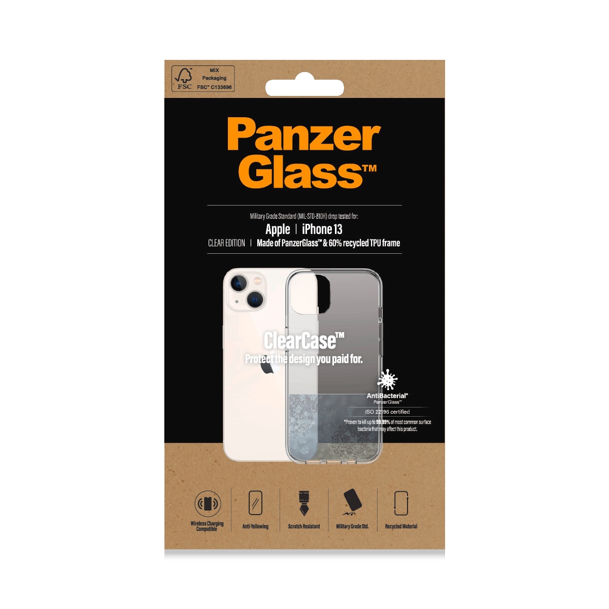 PanzerGlass Handyhülle »ClearCase für Apple iPhone 13«, iPhone 13, Backcover, Schutzhülle, Handyschutzhülle, Case, Schutzcase, stoßfest