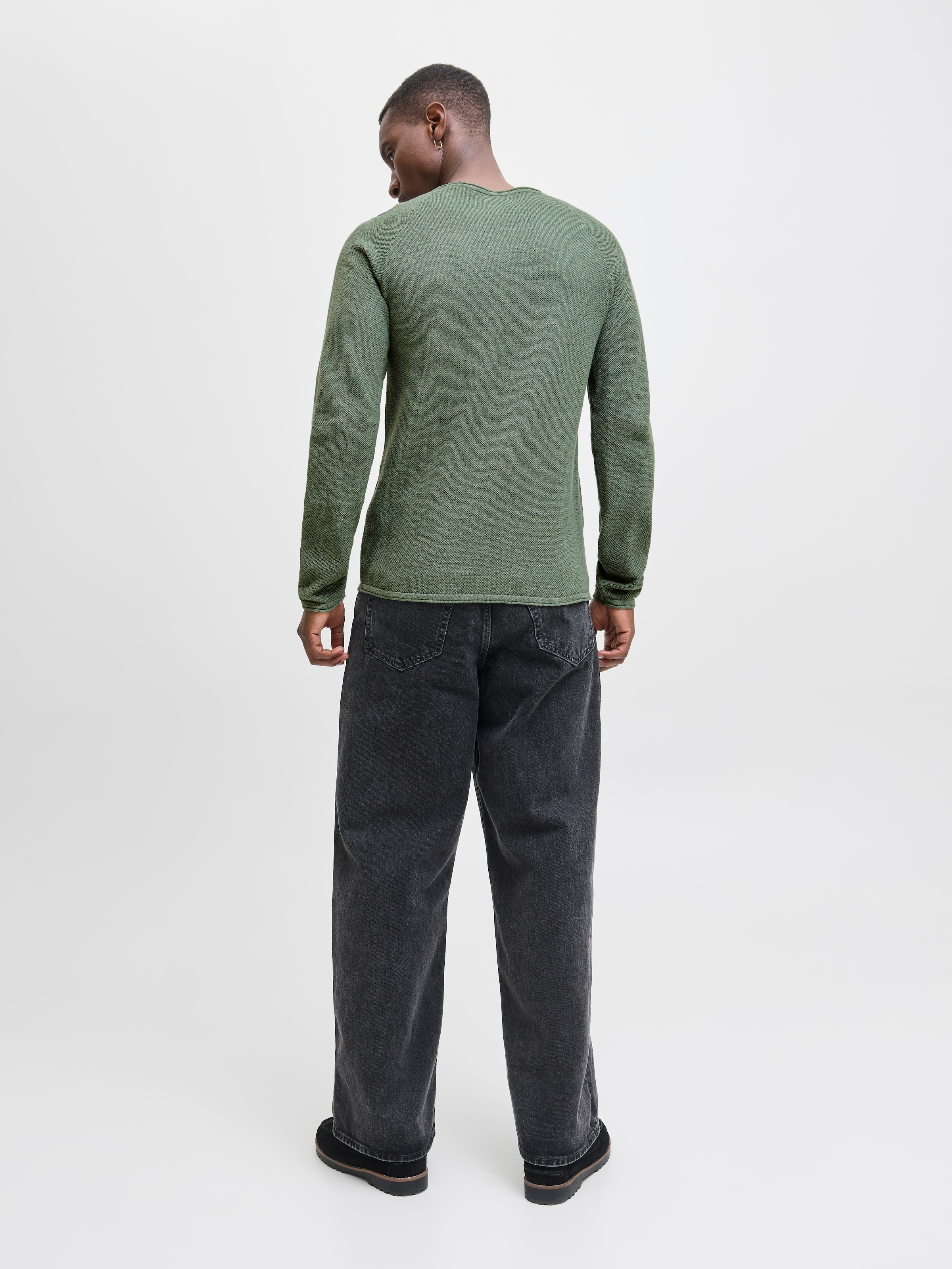 Jack & Jones Rundhalspullover »JJEHILL KNIT CREW NECK NOOS«, mit Strukturstrick