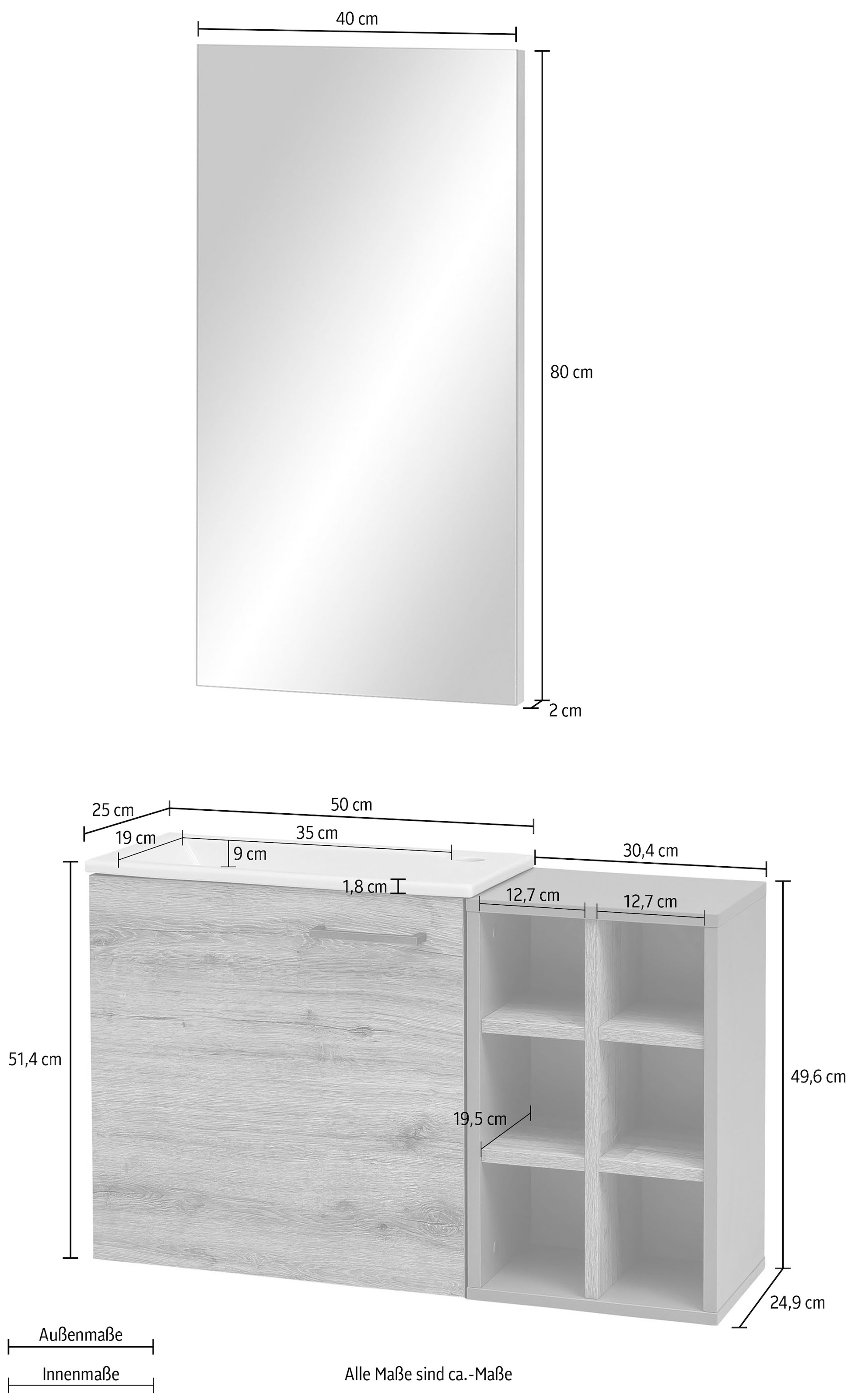 Schildmeyer Badmöbel-Set »Pablo« Set, 3 Stk. tlg.