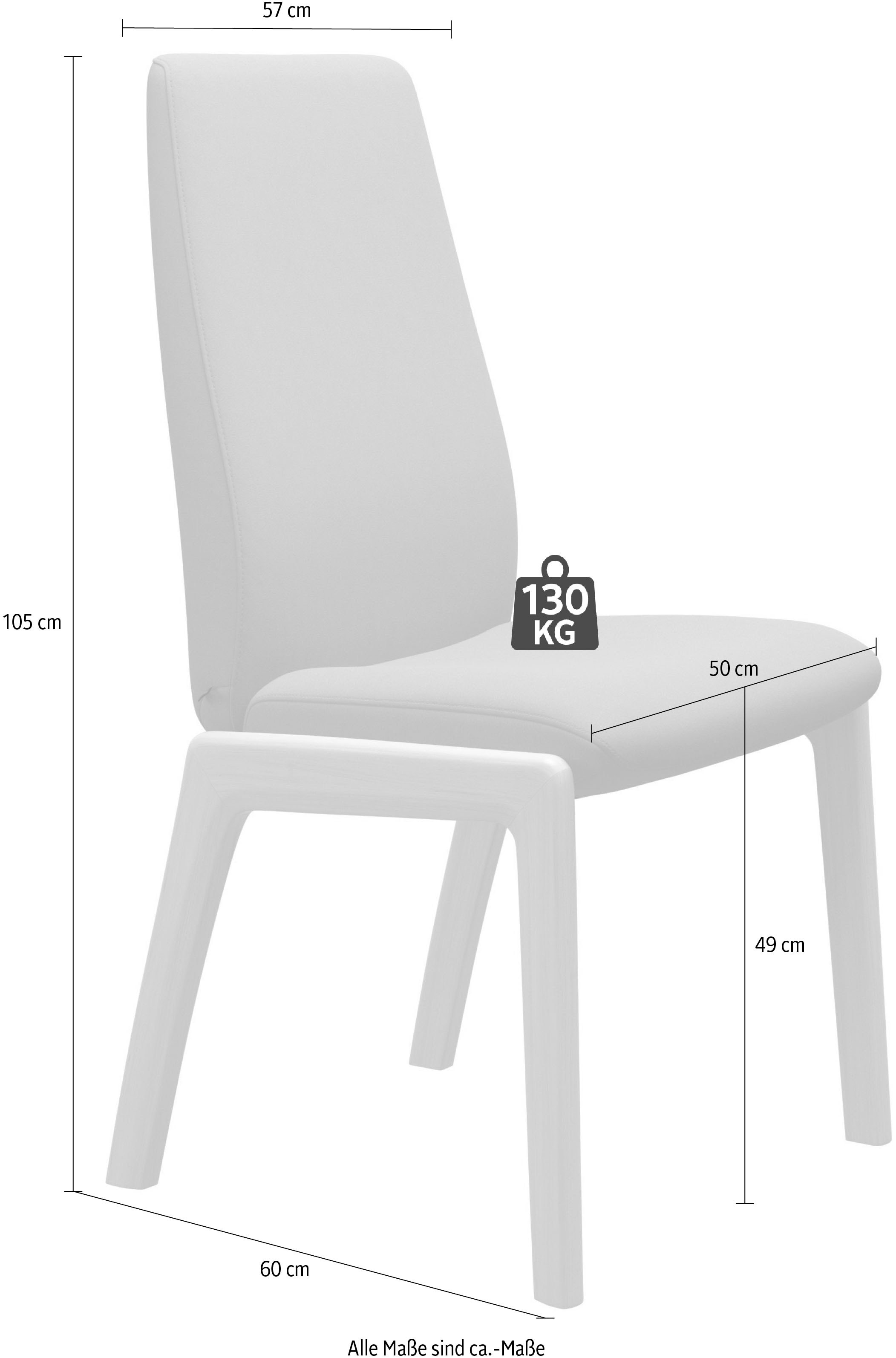 Stressless® Polsterstuhl »Laurel«, ROHLEDER Stoff Q2 FARON, High Back, Größe L, mit abgerundeten Beinen in Eiche natur