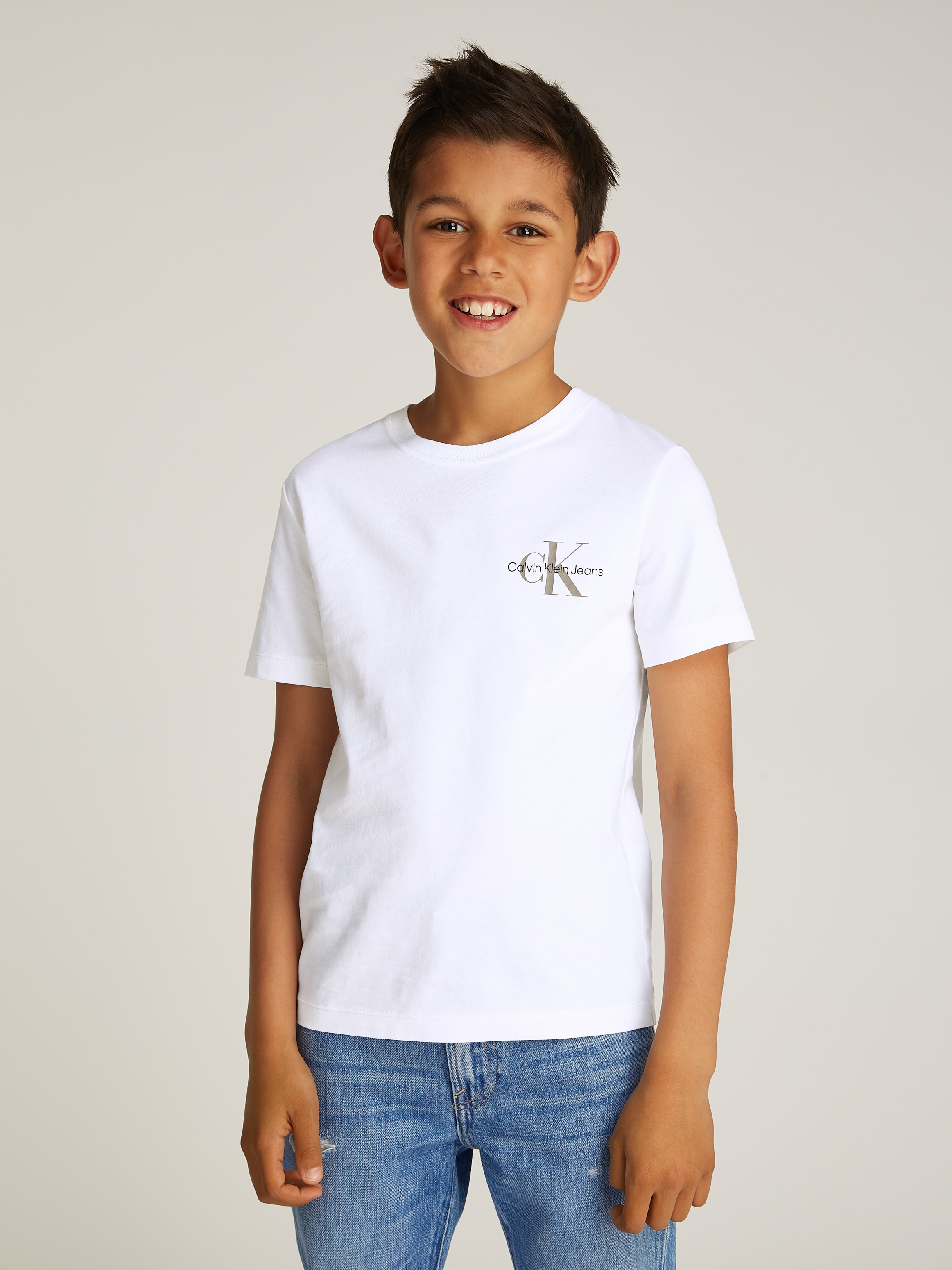 Calvin Klein Jeans T-Shirt »Chest Monologo Ss T-Shirt«, für Kinder bis 16 Jahre und mit Logodruck
