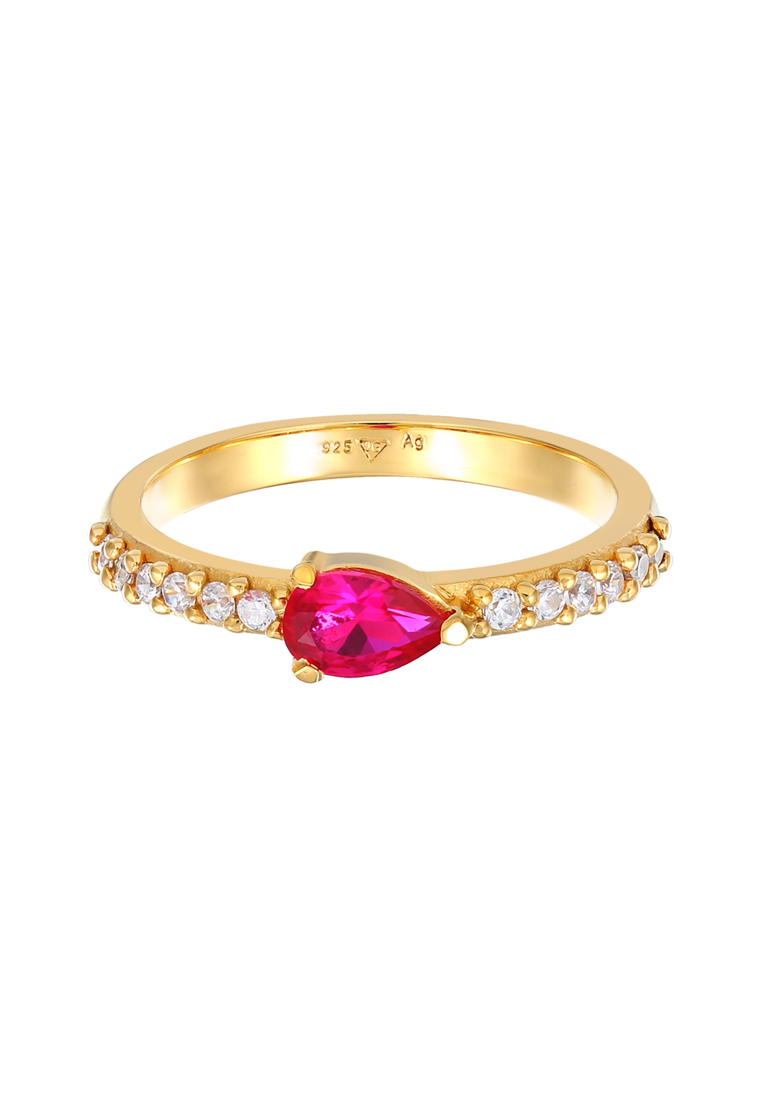 Elli Verlobungsring »Ring Rubin Zirkonia Klassik 925 Silber«