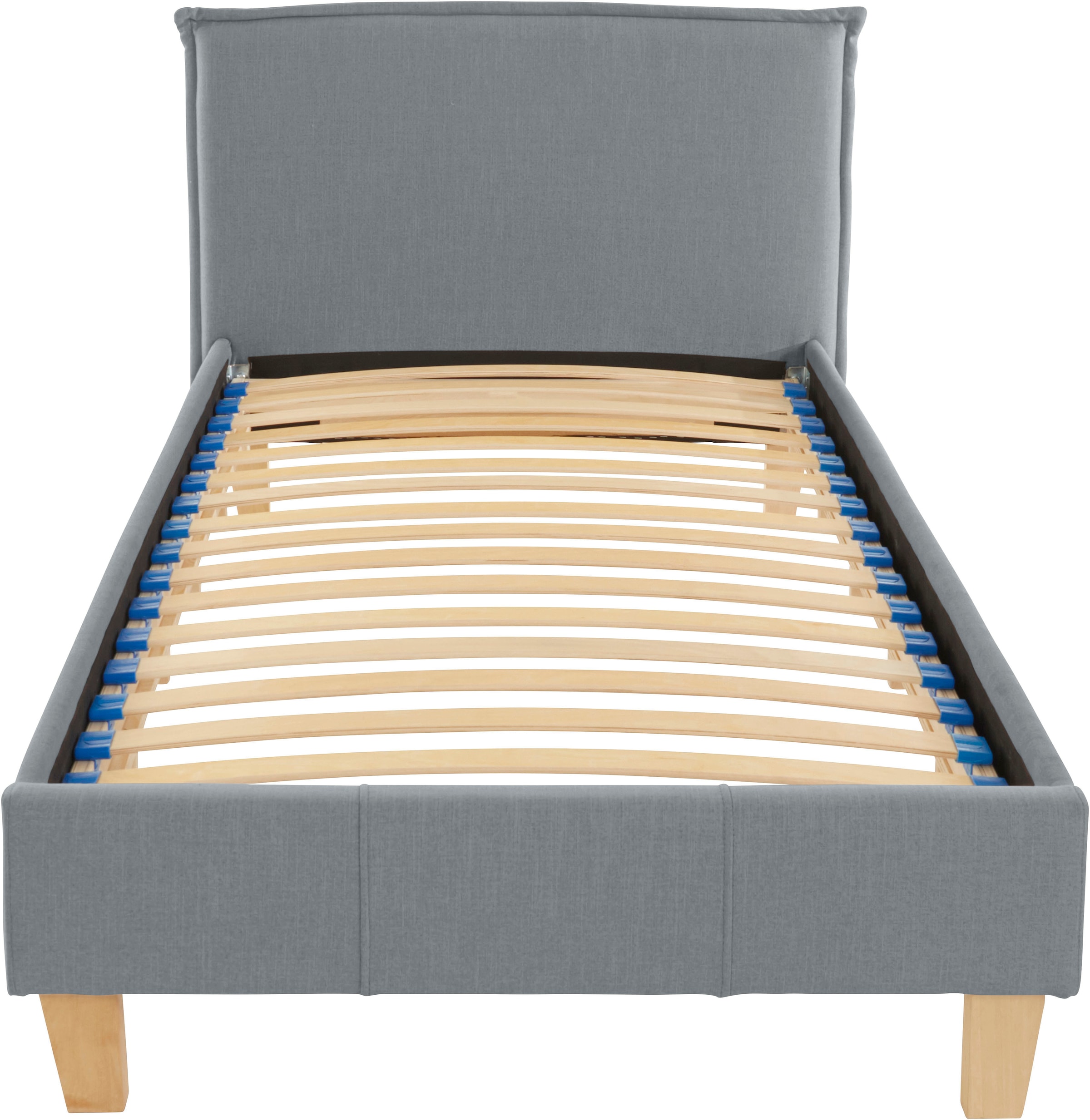 OTTO products Polsterbett »Heddi« in 5 Breiten: von 90cm-200cm,  Biese am Kopfteil,  Strukturstoff