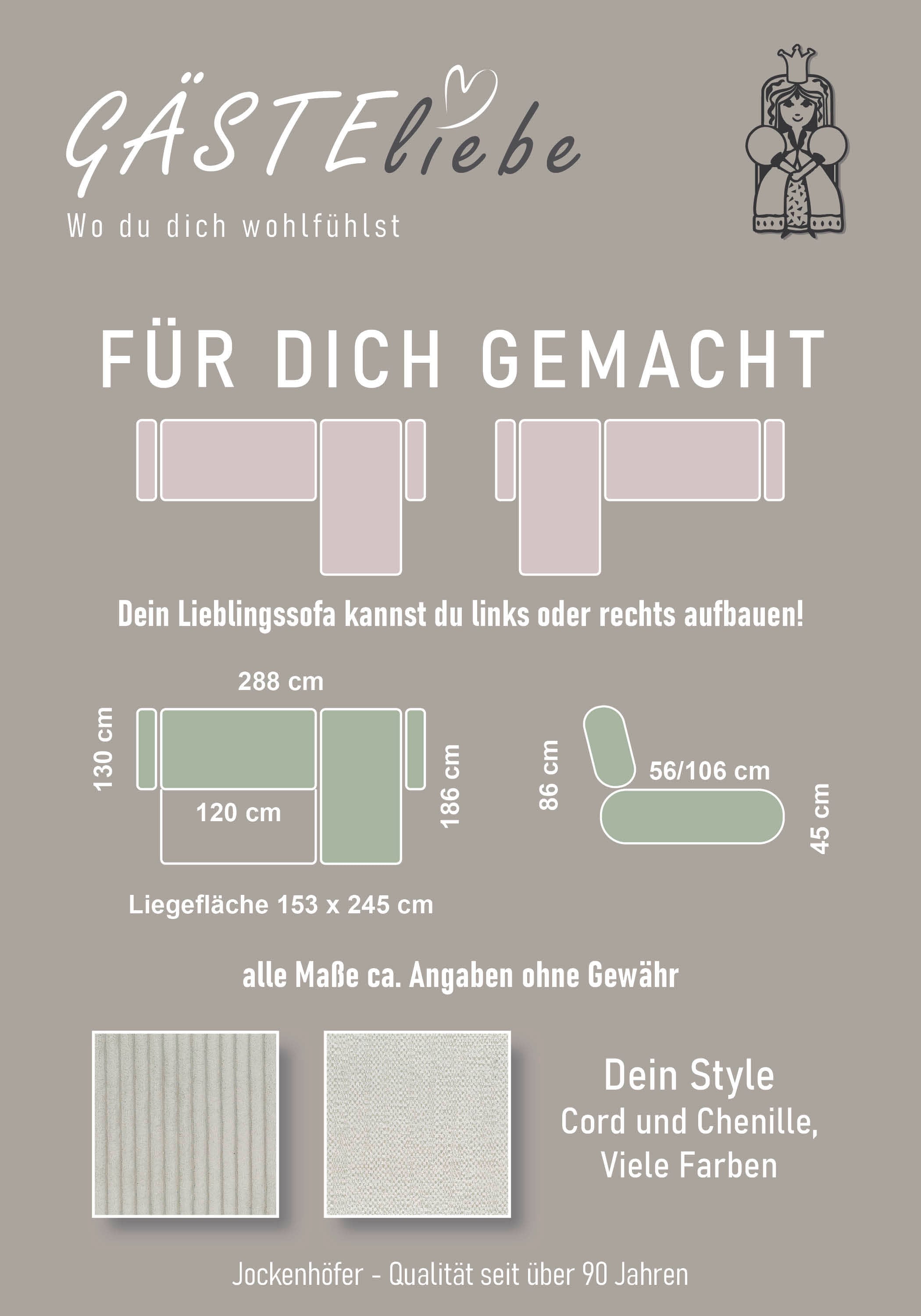 Jockenhöfer Gruppe Ecksofa Kampen, mit Bettfunktion und Bettkasten