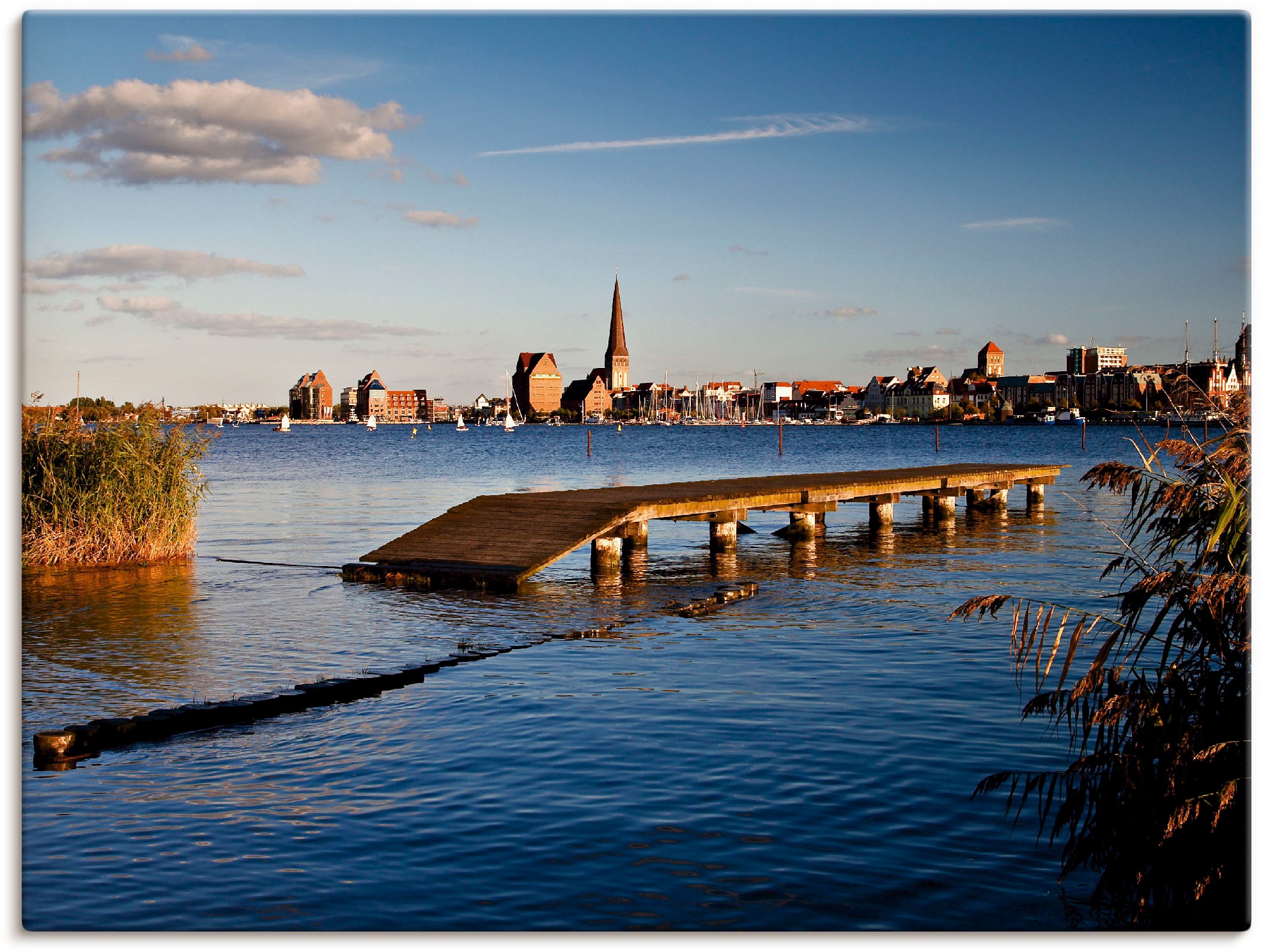 Artland Leinwandbild »Blick auf Rostock«, Deutschland, (1 St.), auf Keilrahmen gespannt