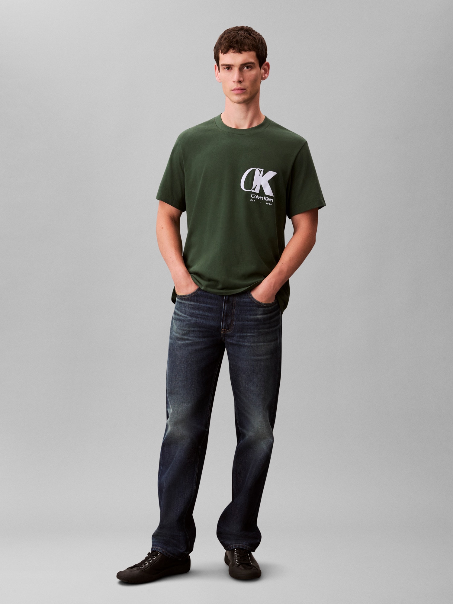 Calvin Klein T-Shirt »SS 20S EU CK OVERLAP GRAPHIC TEE«, Mit Rundhalsausschnitt, regular fit