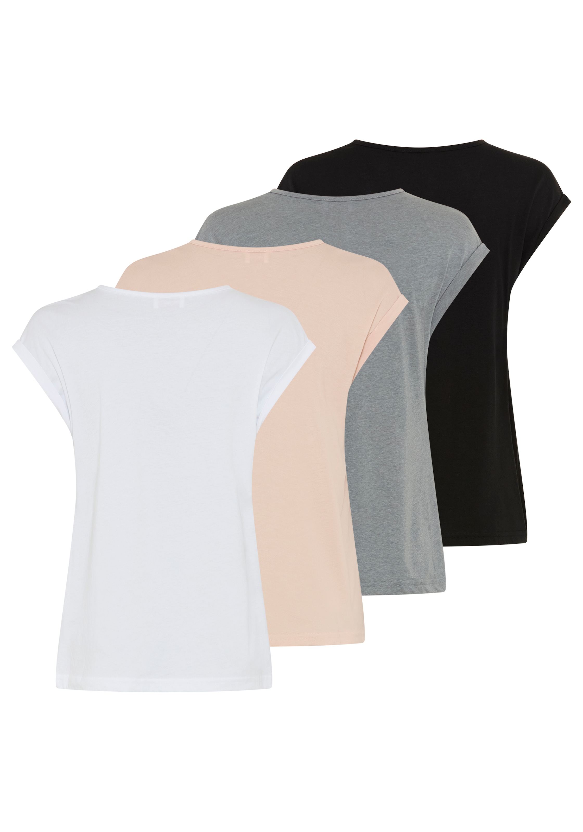 Boysen's T-Shirt Packung,  figurumspielende Passform, Rundhalsausschnitt