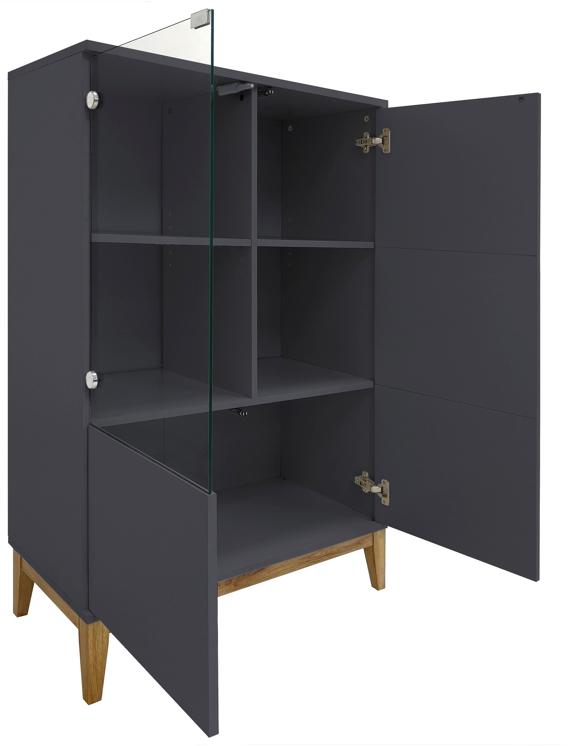 OTTO home Highboard »Maryd« Kommode, Midischrank, m. Glas- u. Holztüren, Einlegeböden, Breite 80cm