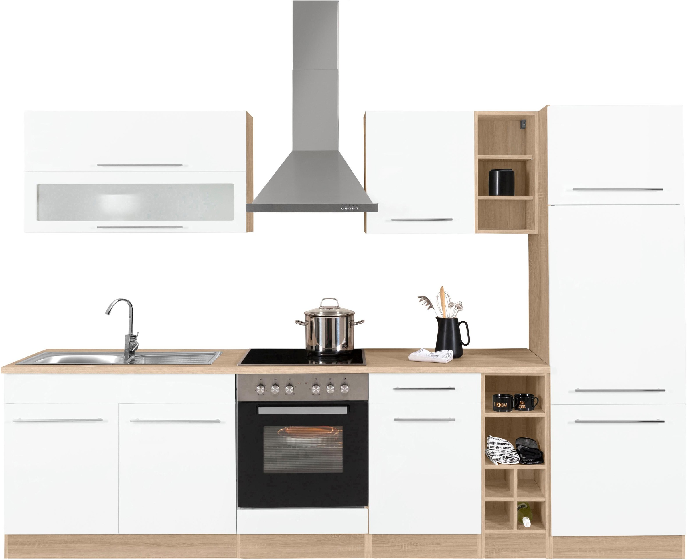 KOCHSTATION Küchenzeile »KS-Eton«, mit E-Geräten, Breite 300 cm