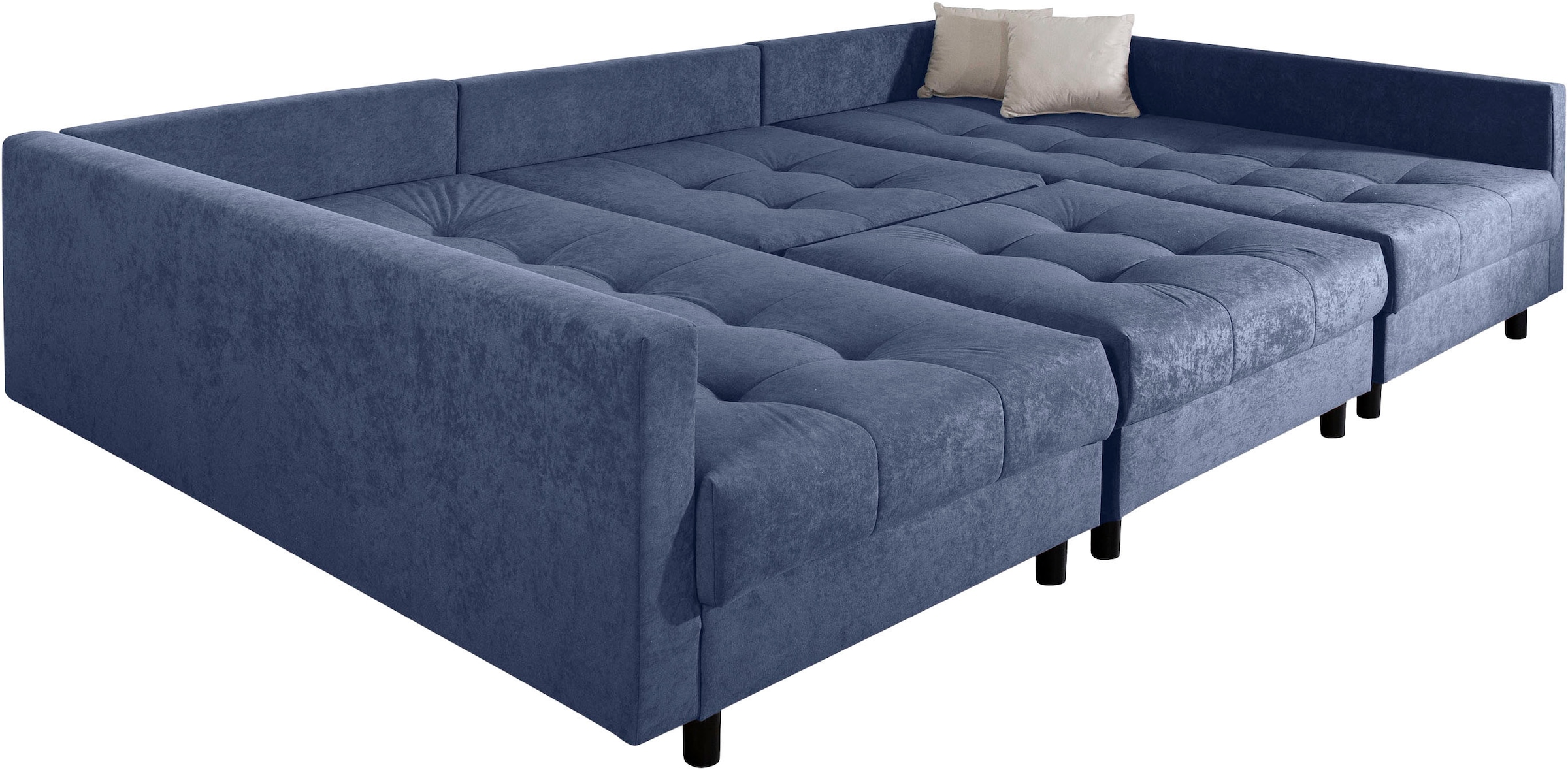 COLLECTION AB Wohnlandschaft »Toni U-Form, B: 298 cm« Set: Sofa & Hocker, 3 Zierkissen, Federkern
