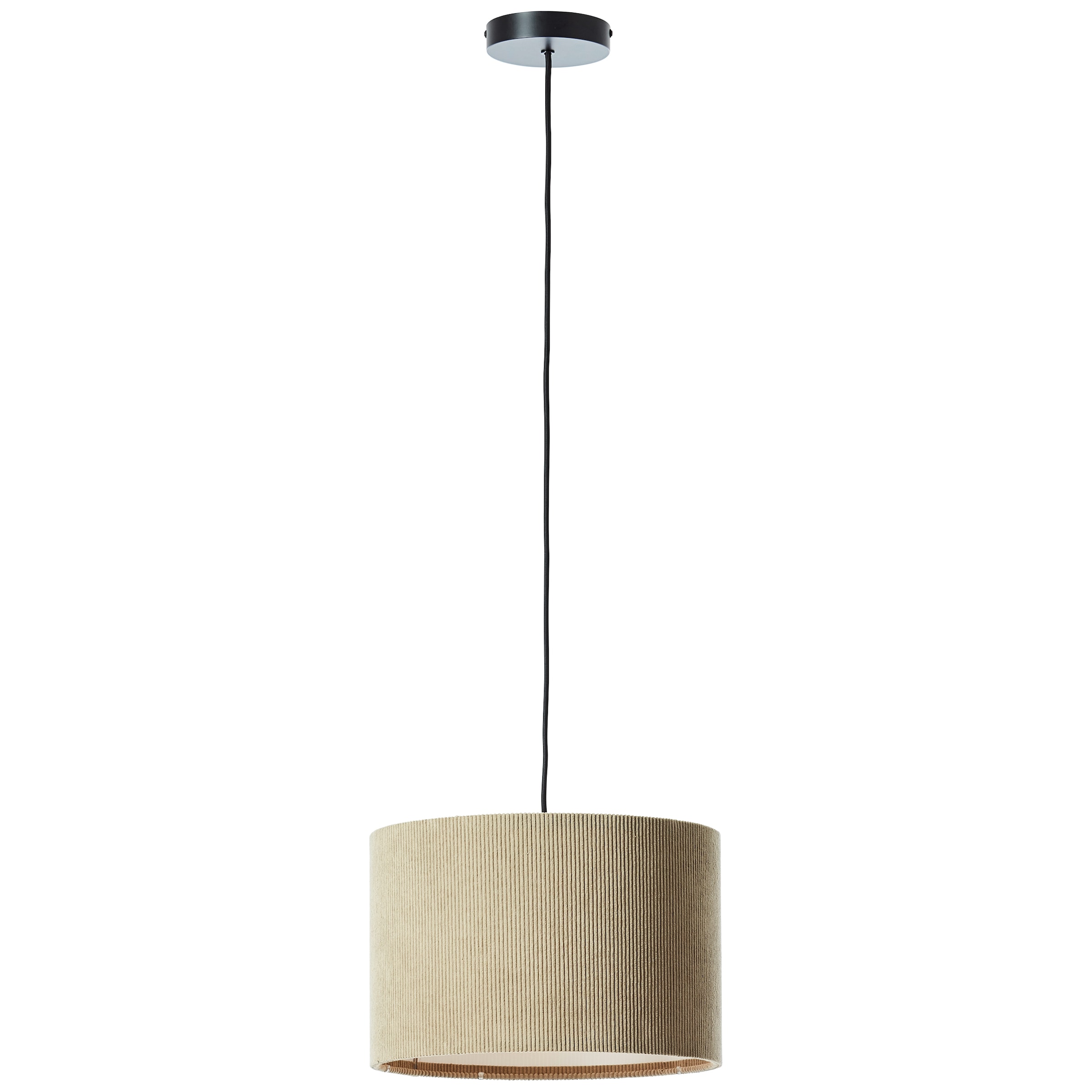 Brilliant Pendelleuchte »Tony«, 1 flammig, Leuchtmittel E27 | ohne Leuchtmittel, mit Cord-Lampenschirm, 150 x 35 cm, E27, kürzbar, Textil