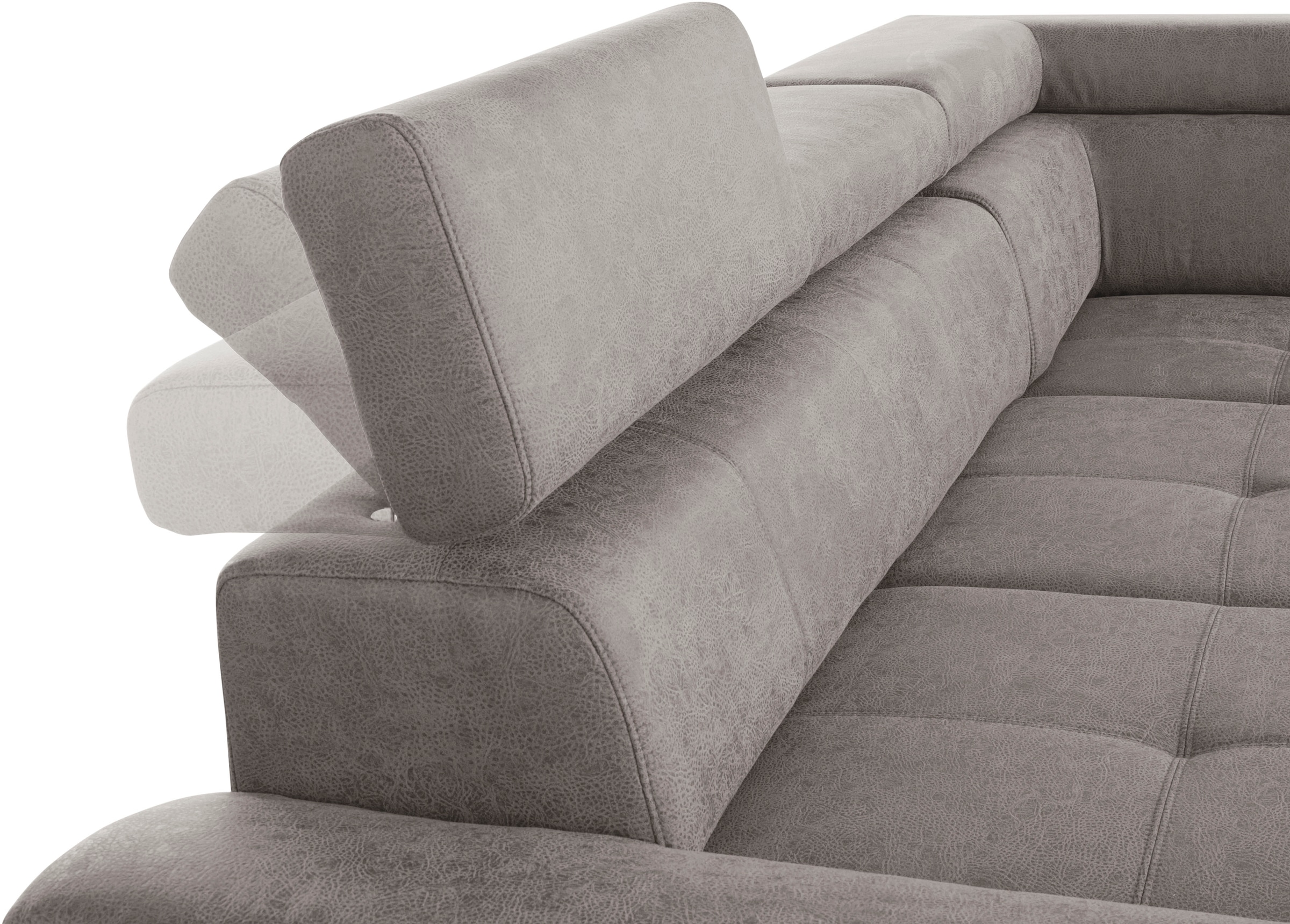 exxpo - sofa fashion Ecksofa »Enya, L-Form«, mit Kopfteilverstellung, wahlweise Bettfunktion u. Bettkasten