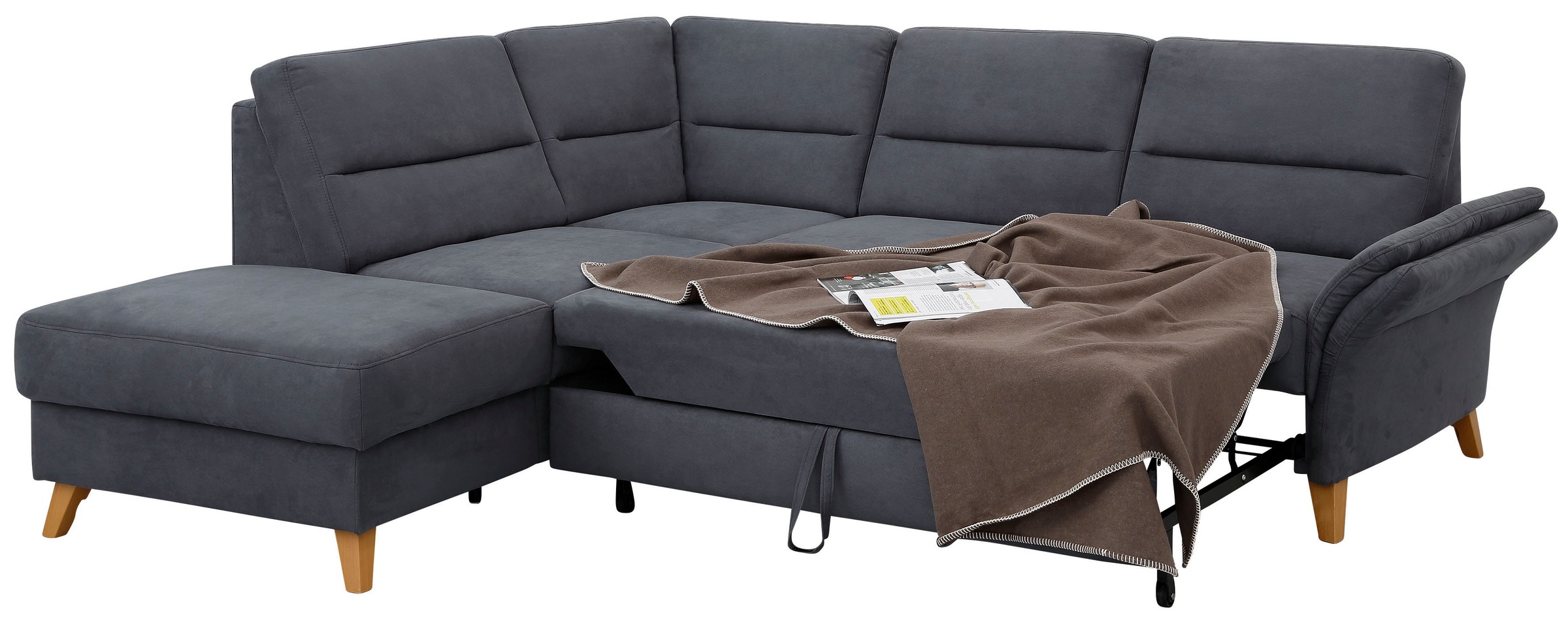 Home affaire Ecksofa »Westerland L-Form«, Federkern-Polsterung, wahlweise mit Bettfunktion, Bettkasten