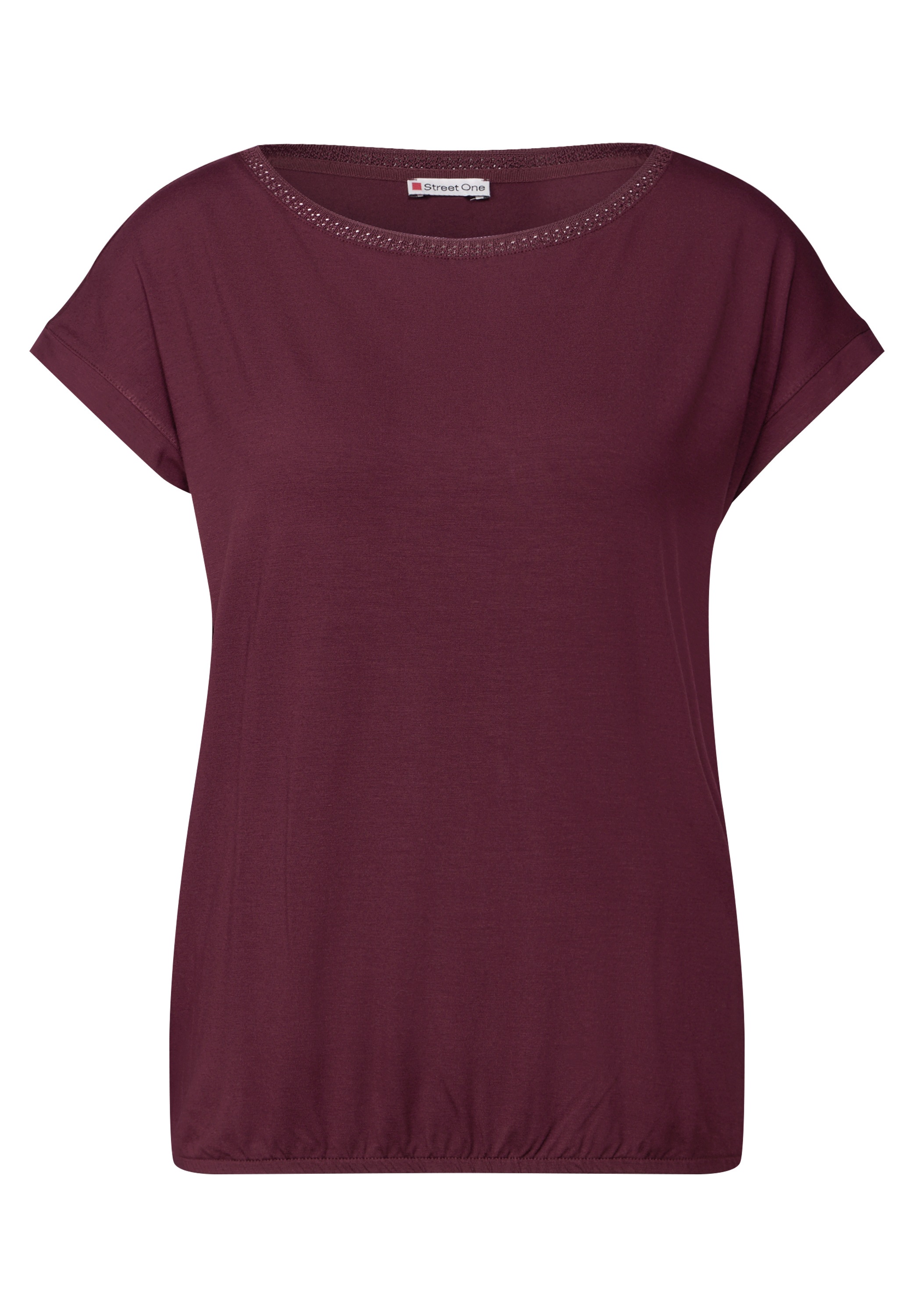 STREET ONE T-Shirt, mit Dekortape und elastischem Saum