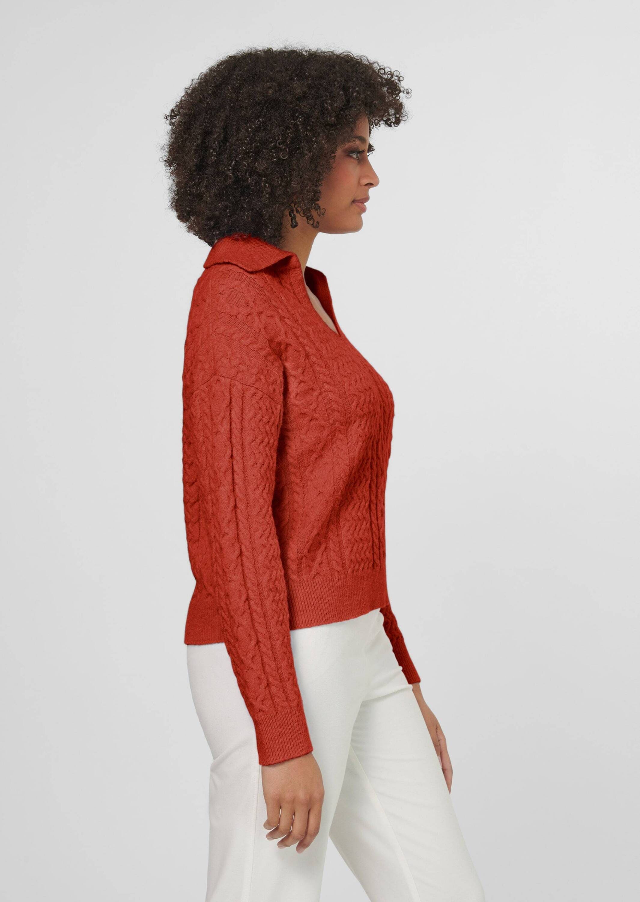 MADELEINE Longpullover »Pullover Zopfpullover mit V-Ausschnitt«