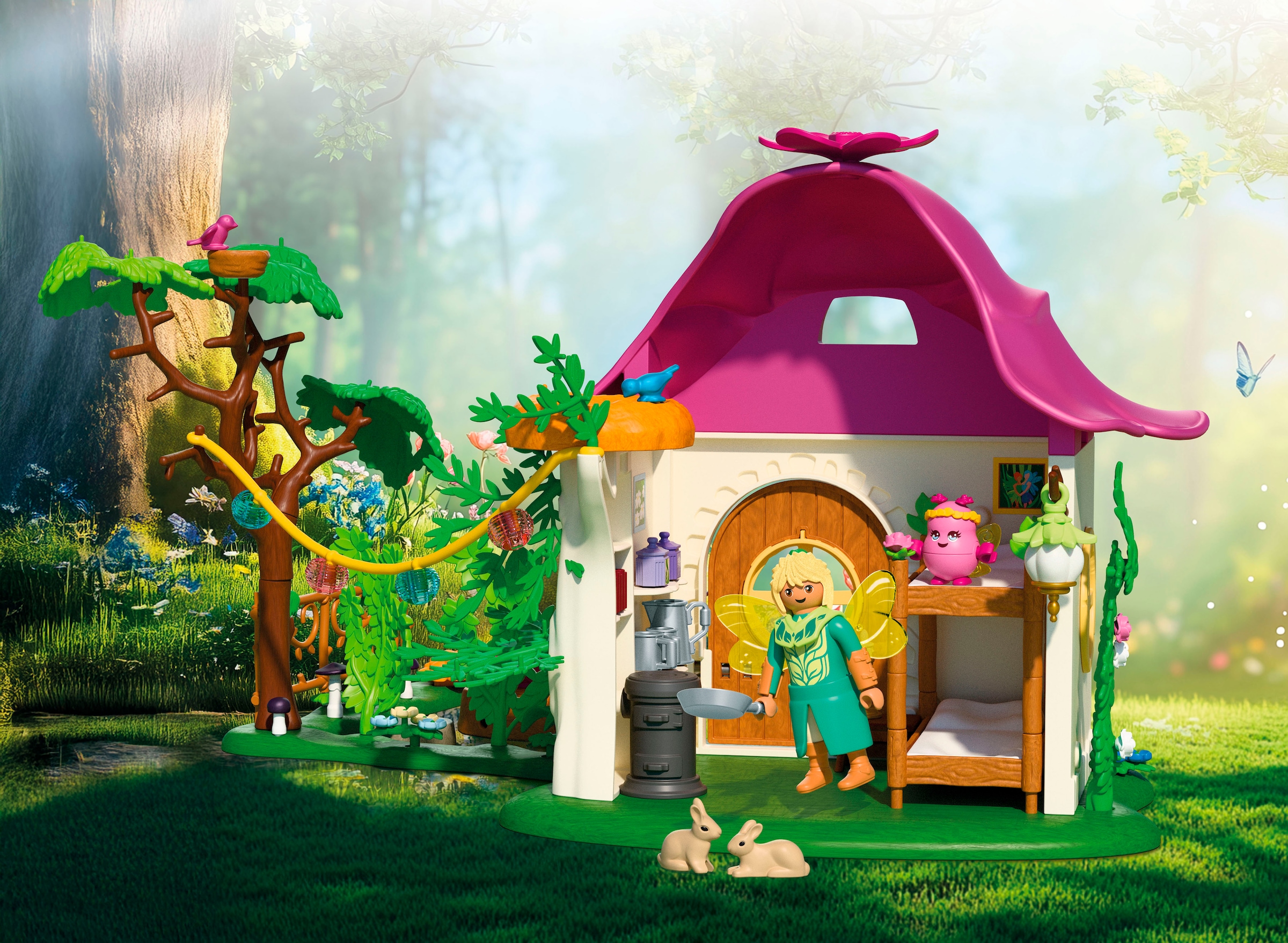 Playmobil® Konstruktions-Spielset »Gemütliches Feenzuhause mit Goldeinhorn und Stall (71838)« Princess Magic; Made in Germany