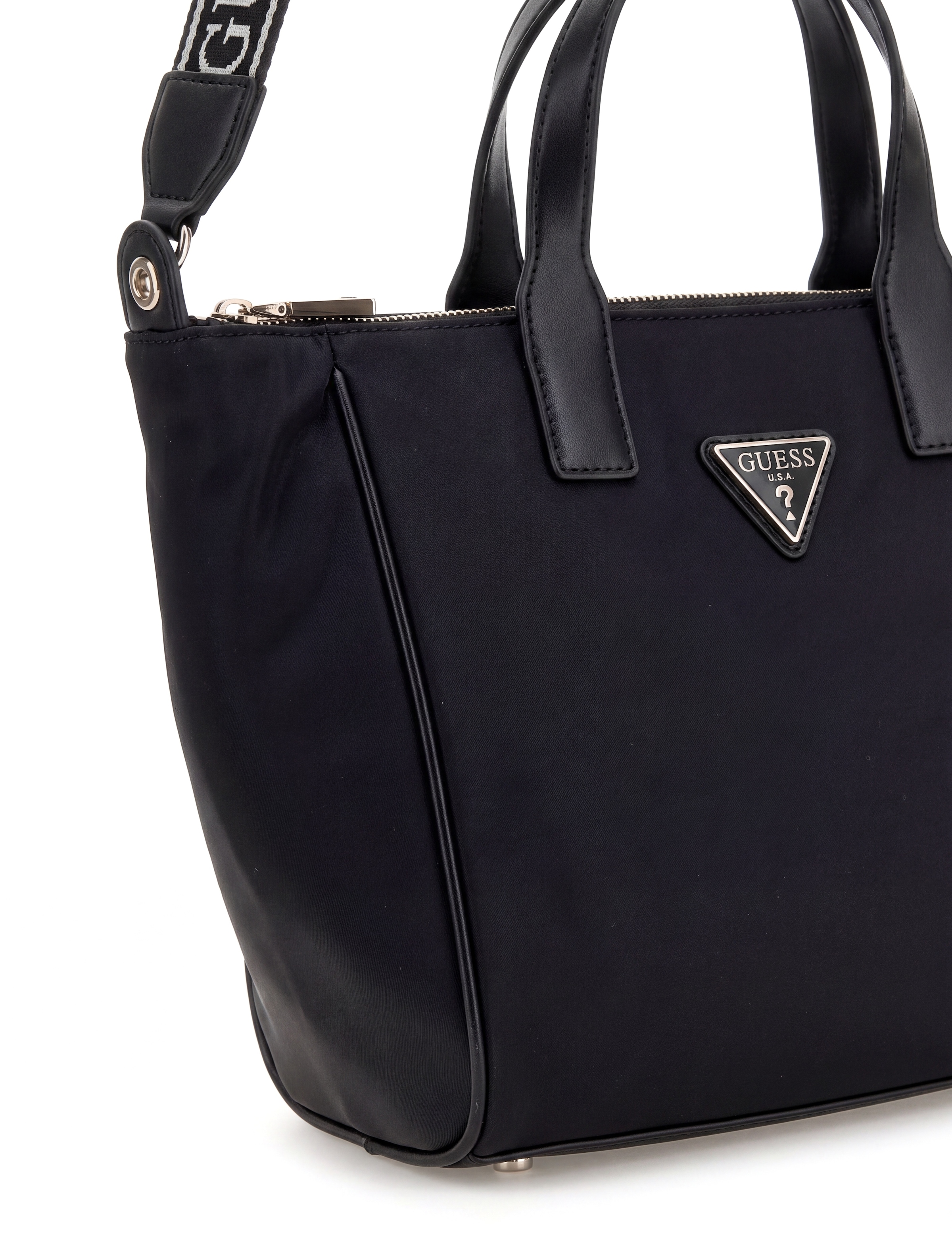 Guess Umhängetasche »FOLLIE SMALL TOTE« Handtasche, Schultertasche mit logobedrucktem Umhängeriemen