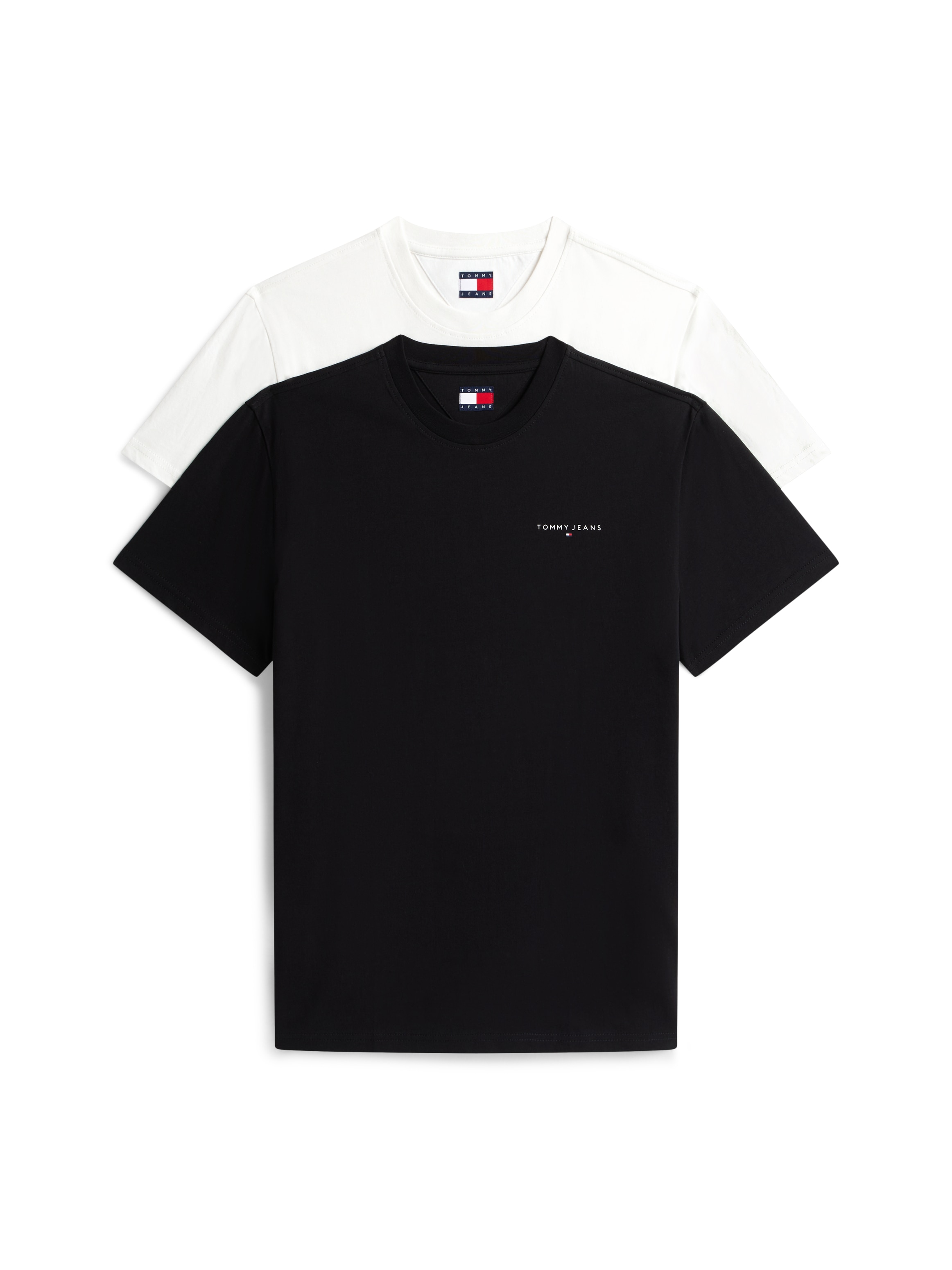 Tommy Jeans T-Shirt »TJM SLIM FIT LINEAR 2PACK« Packung, 2 Stk. Rundhals, Jersey