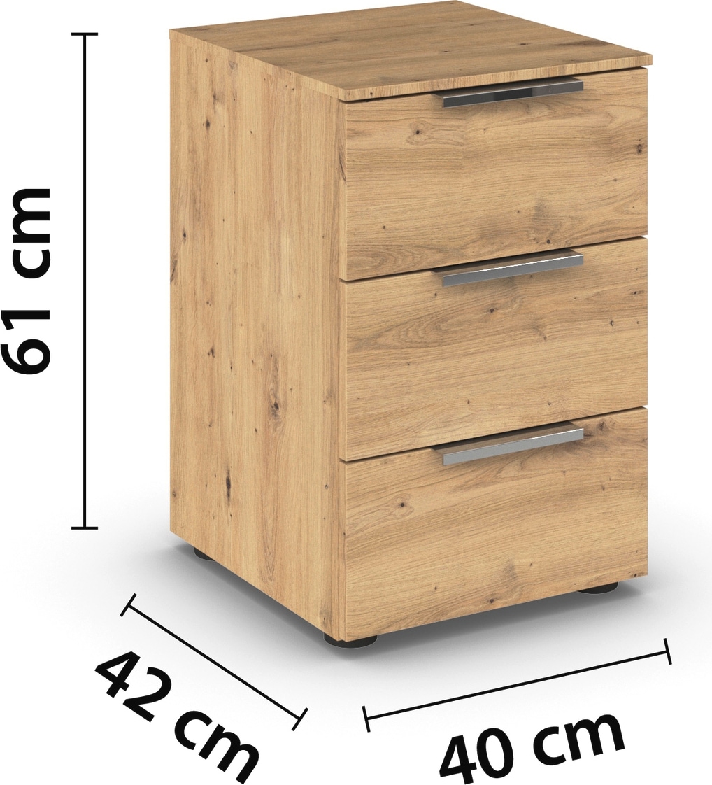 rauch Nachtkommode »Nachttisch Nachtschrank Nachtkonsole FLIPP« Breite 40 cm,  mit 3 Schubladen und Soft-Close-Funktion