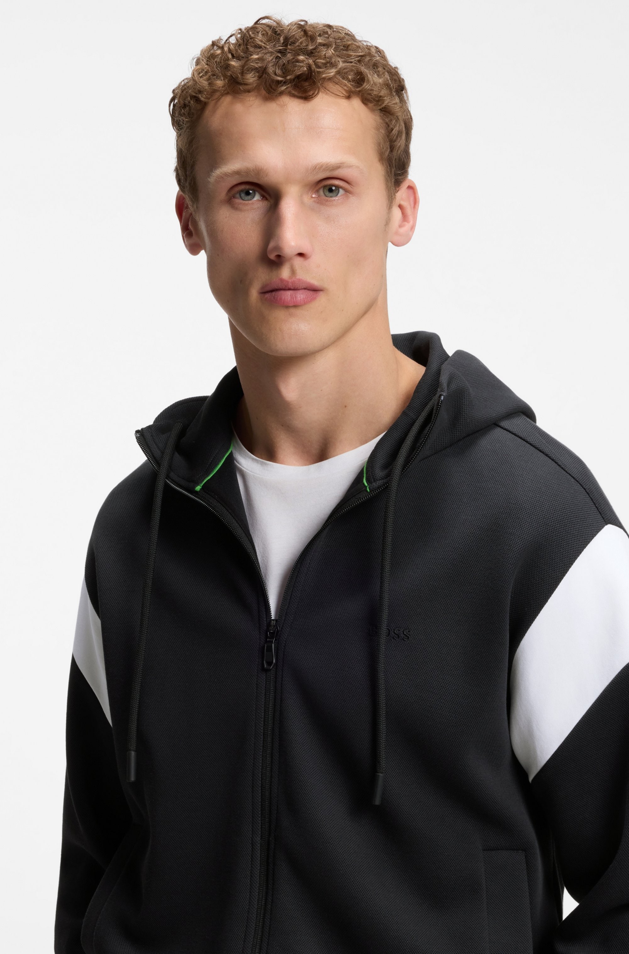 BOSS GREEN Kapuzensweatjacke »Union Saggy« Kapuze, Regular Fit, Baumwoll-Mix