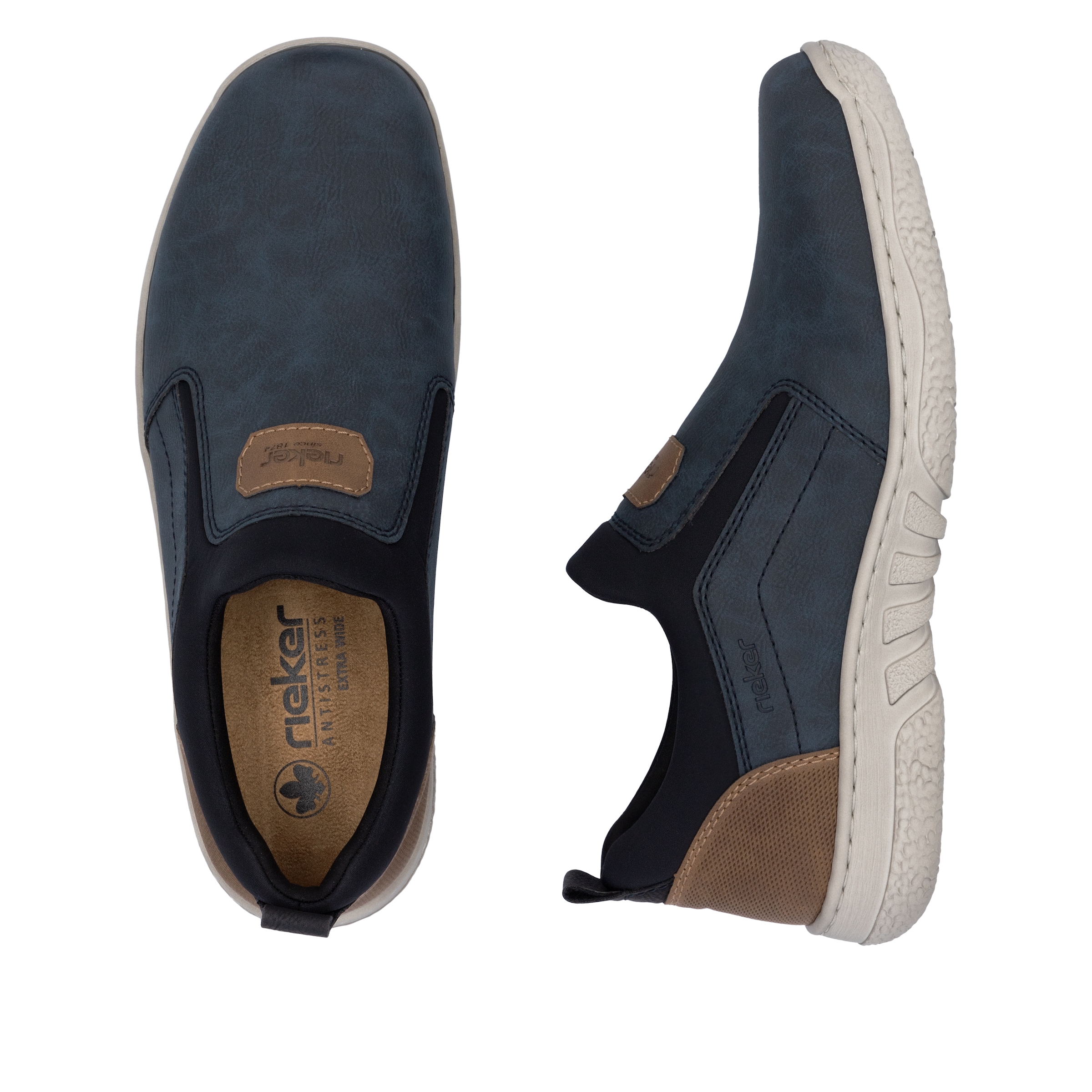 Rieker Slip-On Sneaker, Freizeitschuh, Halbschuh, Sneaker mit Gummizug, zum Schlupfen