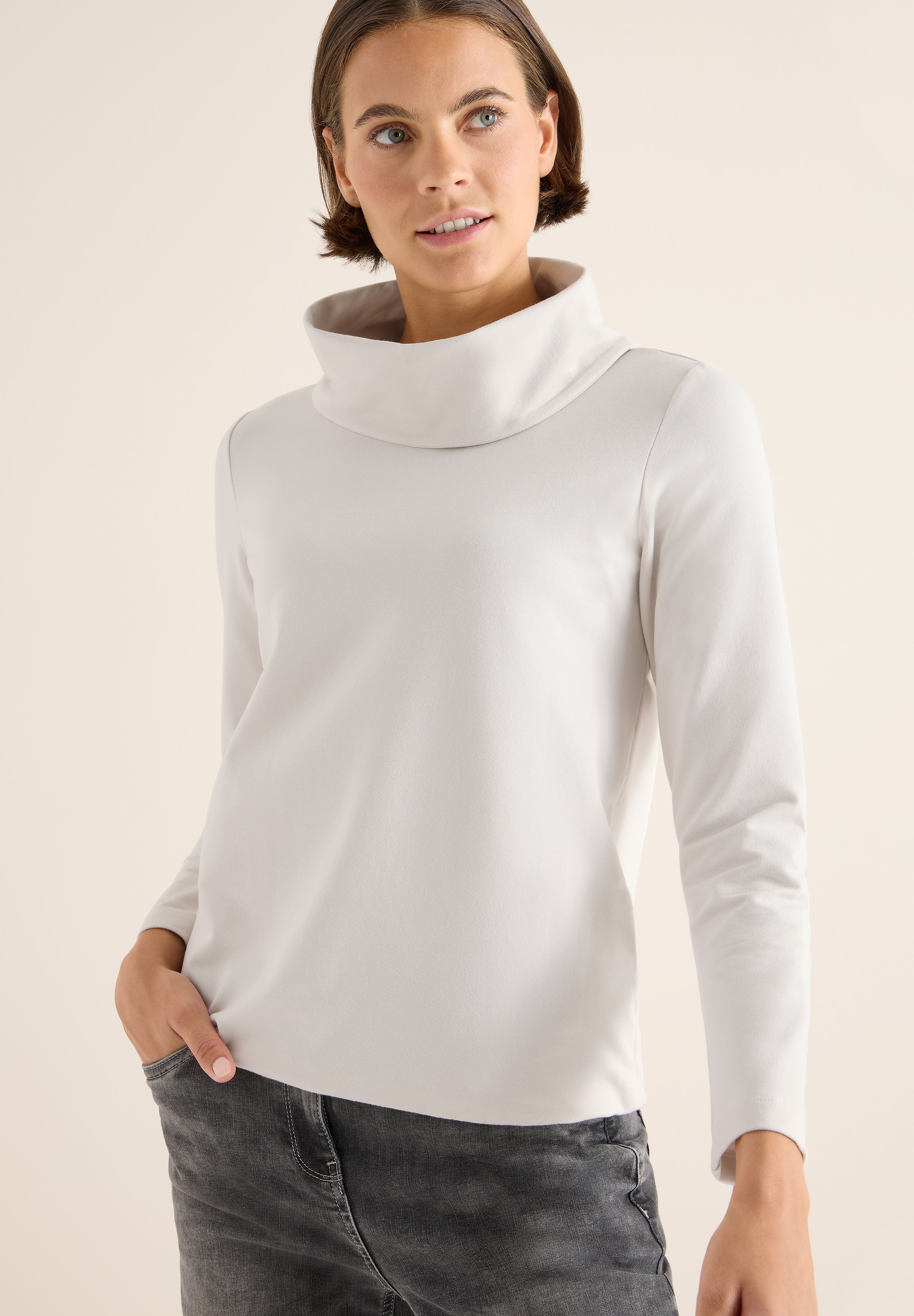 Cecil 3/4-Arm-Shirt mit großem Kragen