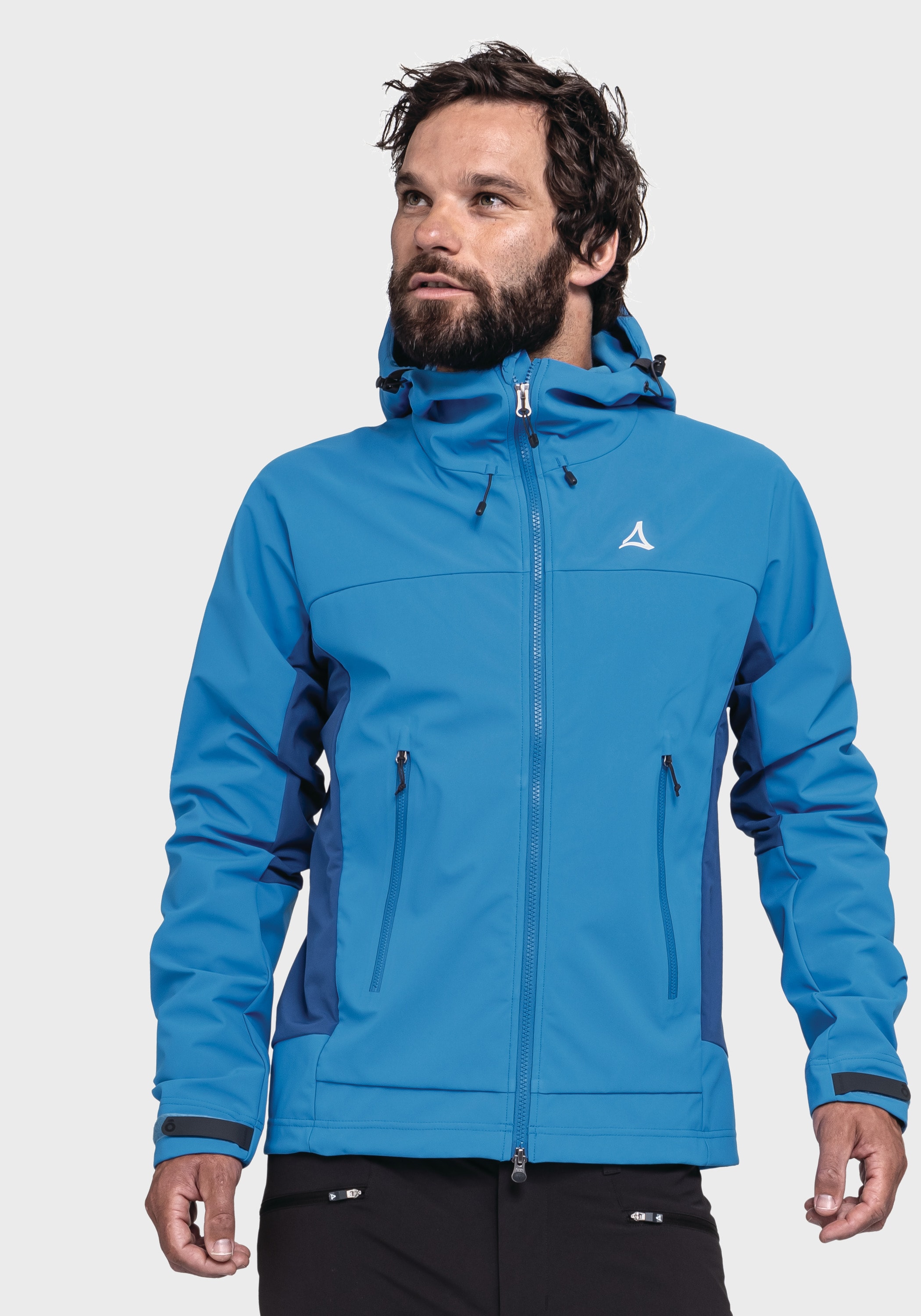 Schöffel Outdoorjacke »Mountain Softshell Jk Style Blaueis MNS«, mit Kapuze