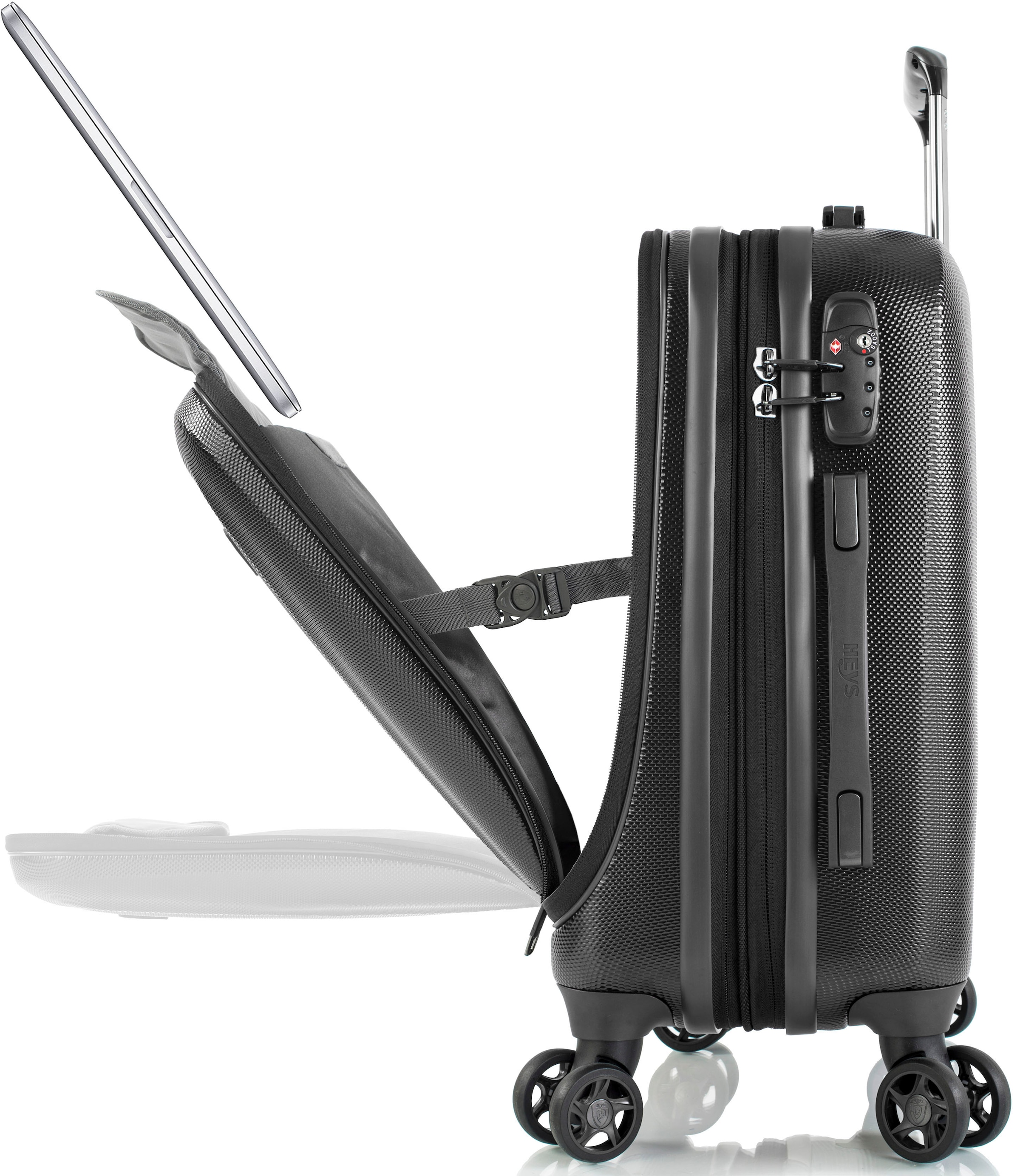 Heys Hartschalen-Trolley »Vantage Smart Access, 53 cm«, 4 Rollen, Heys x Joachim Llambi Handgepäck-Koffer Frontzugangsfach Laptoptasche