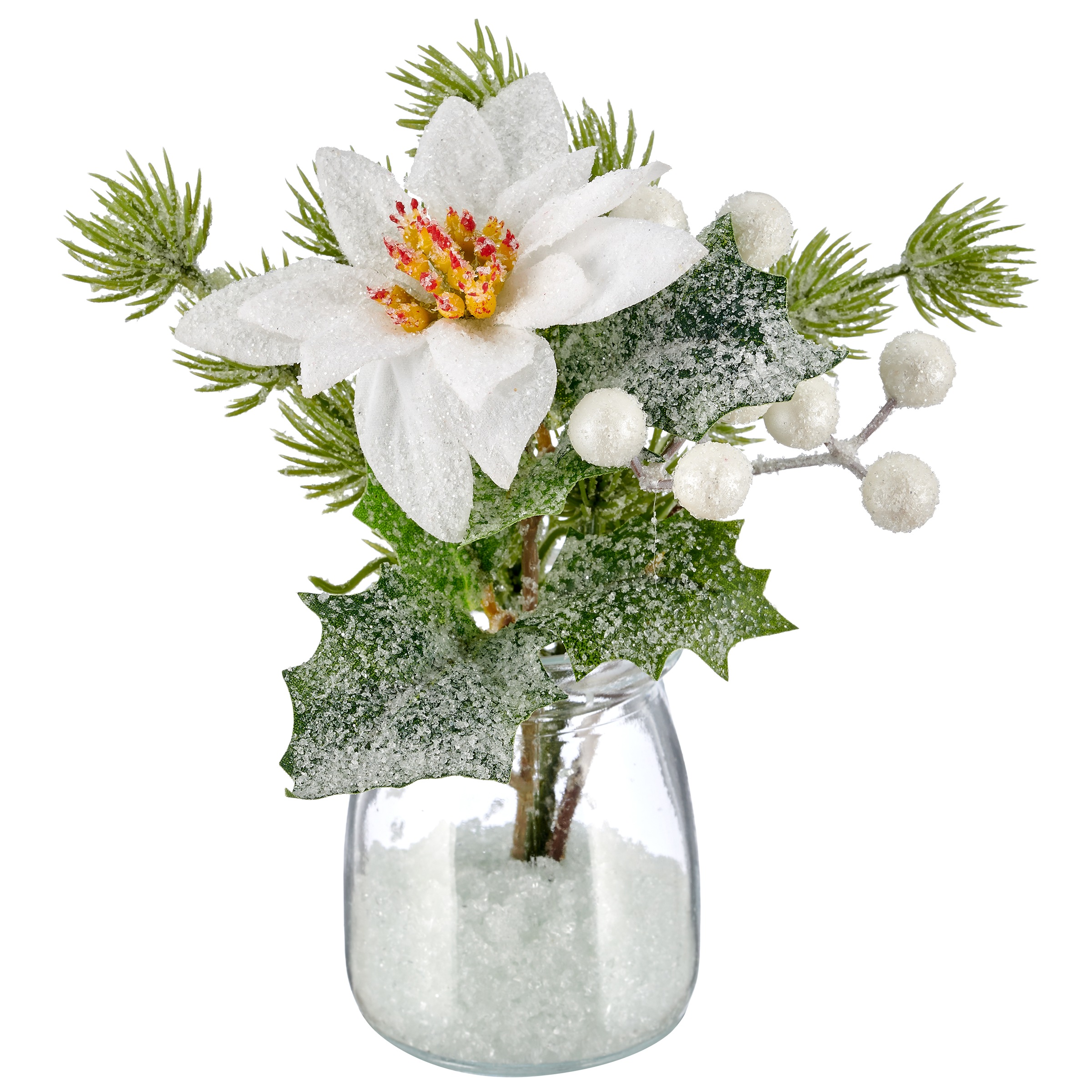 OTTO home Winterliche Kunstpflanze »Set aus Mini-Weihnachtspflanzen« mit Frost-Finish